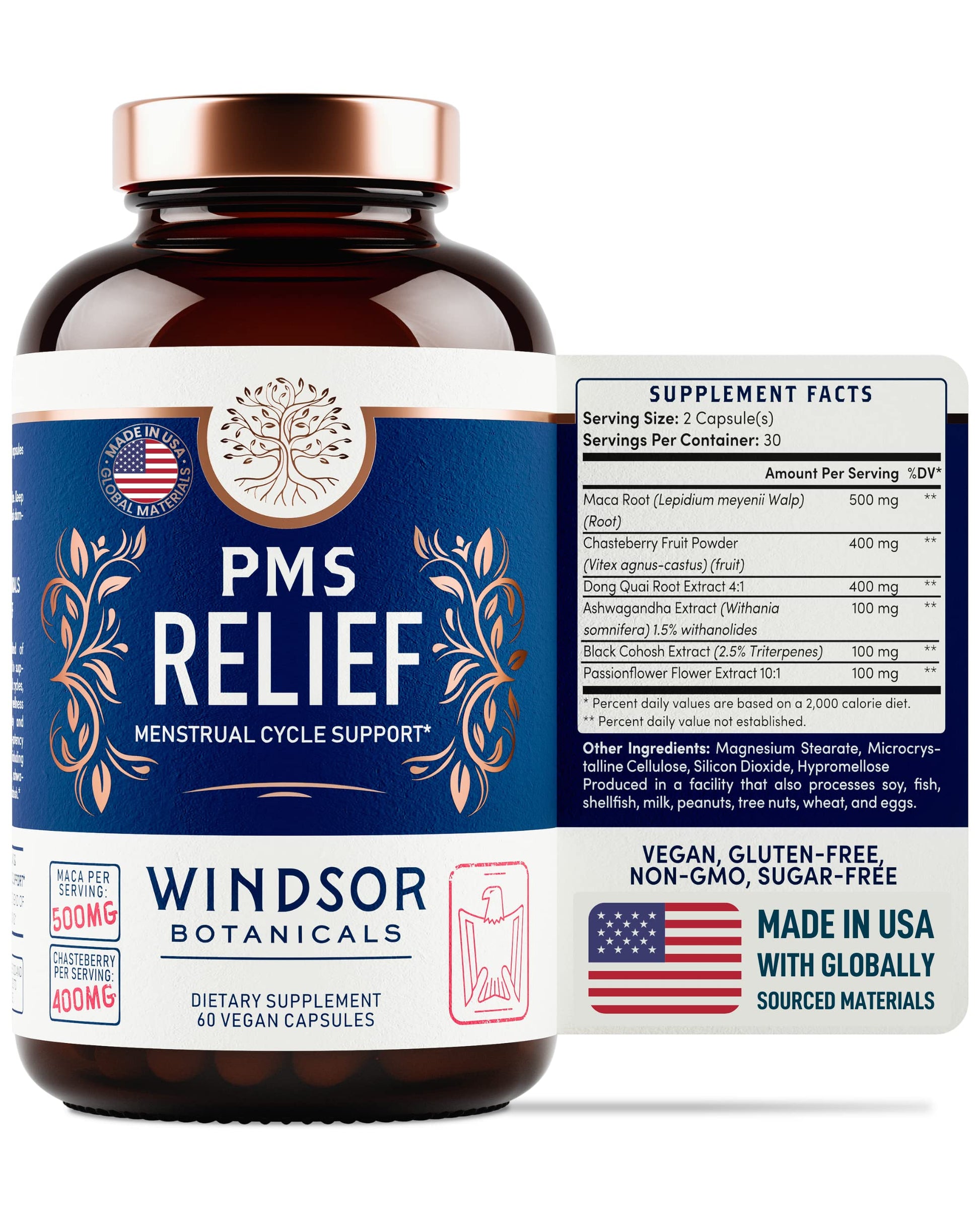 WINDSOR BOTANICALS PMS Support Supplement 60 Capsules