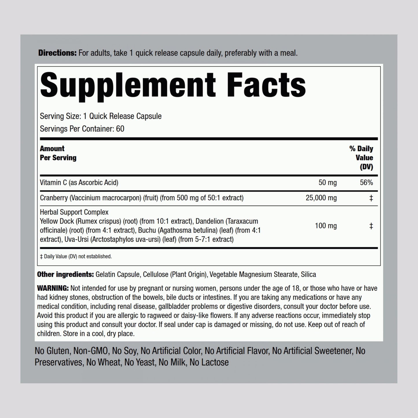 Piping Rock Kidney Support Supplement Capsule 60