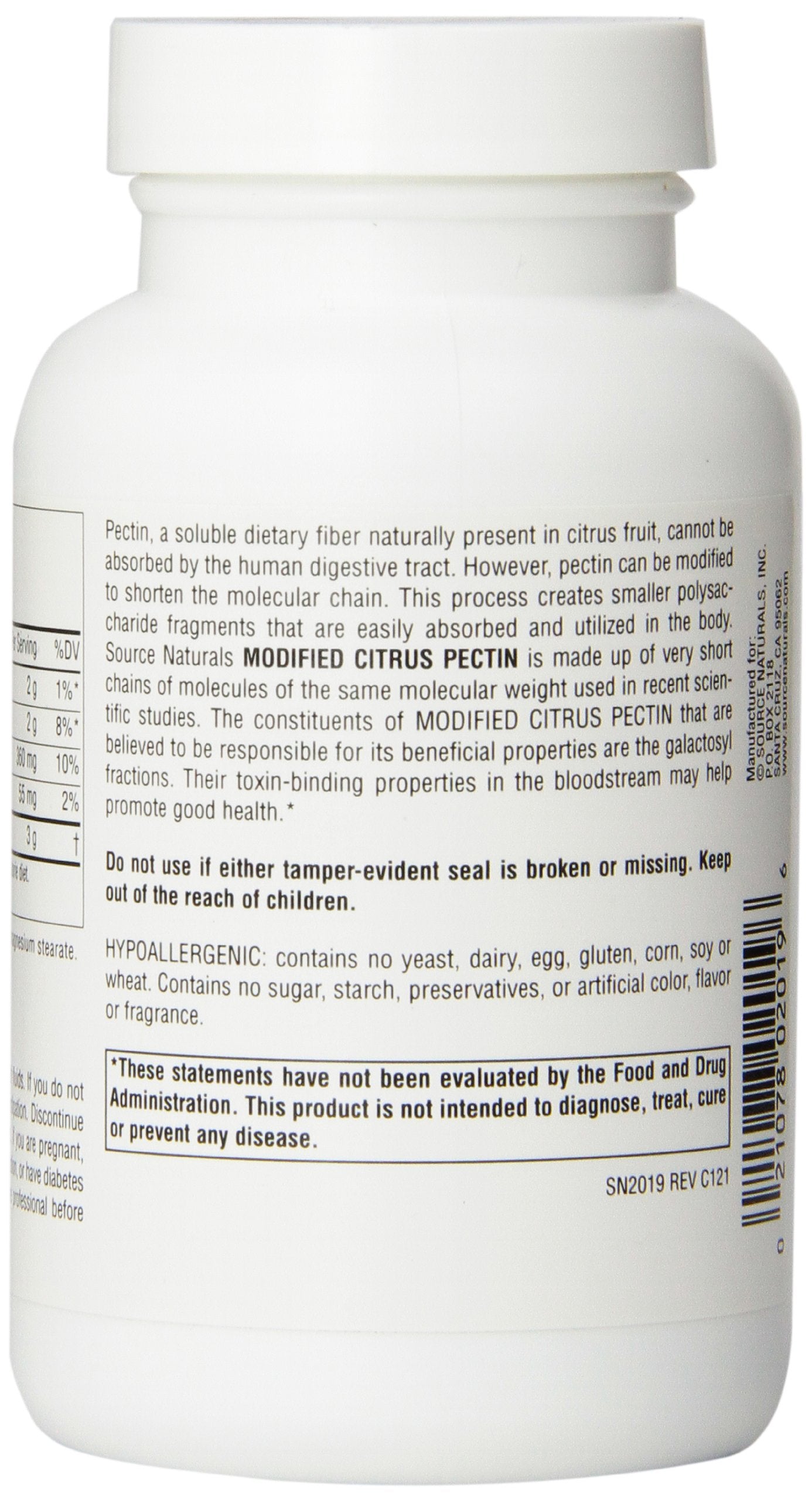 Source Naturals PectImmune Modified Citrus Pectin 750 mg Capsule, 90 Capsules