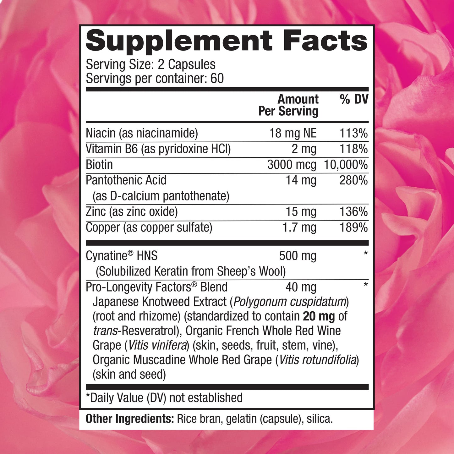 Reserveage Nutrition Beauty Keratin Hair Booster with Biotin & Resveratrol Capsule, 120 Capsules