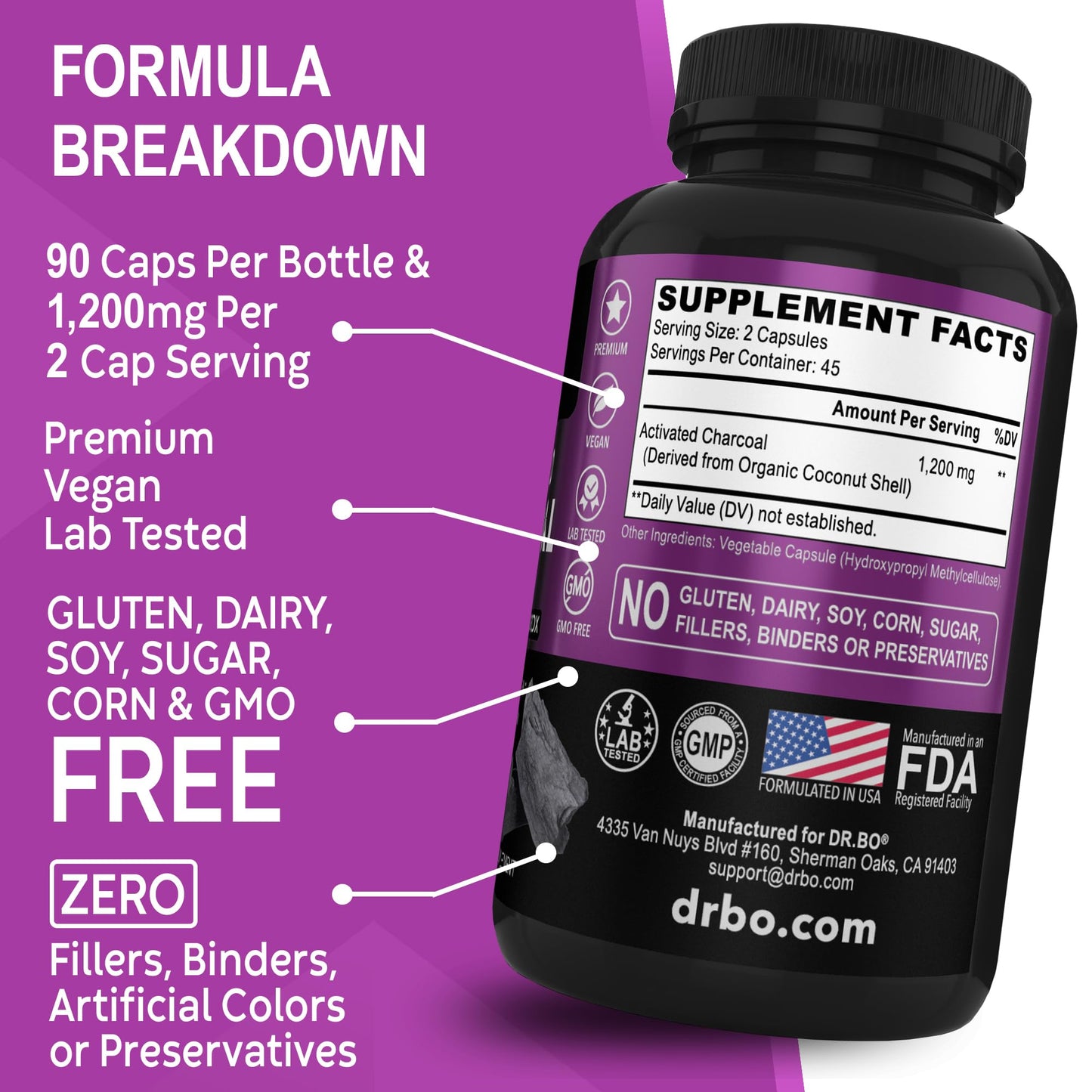 DR. BO Liver Cleanse & Activated Charcoal Capsules, 1 Capsule