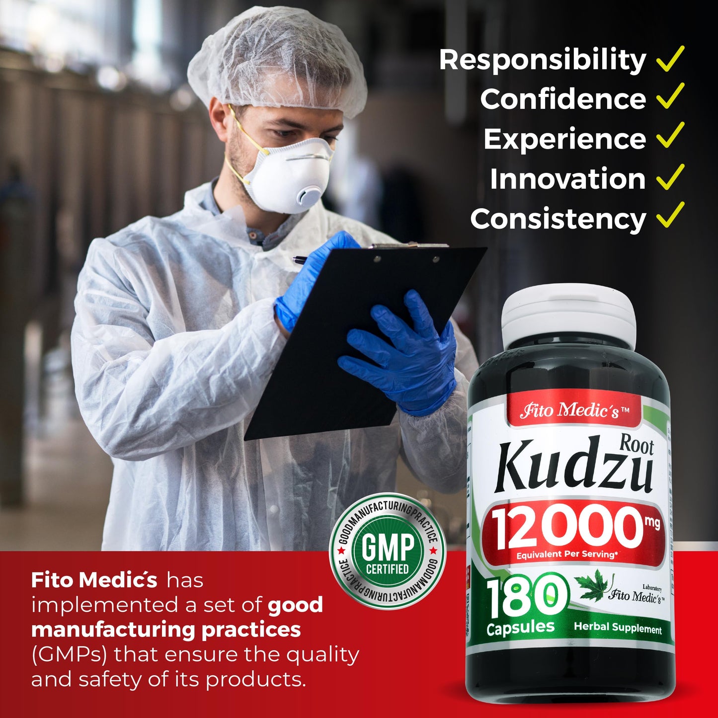 FITO MEDIC'S Kudzu Root Capsules 180 Count
