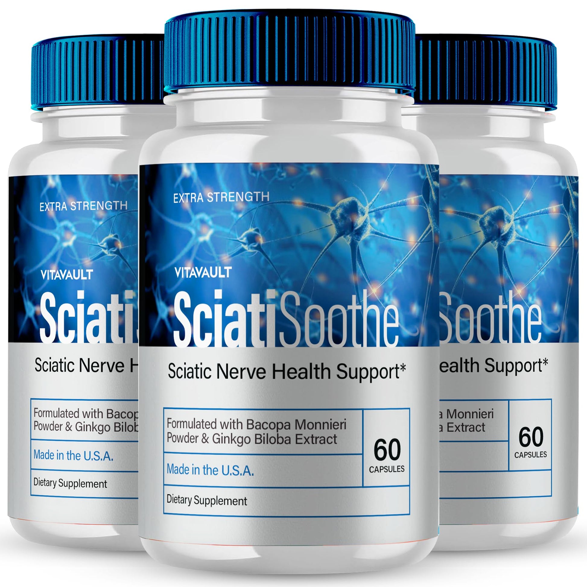 Vitavault SciatiSoothe Capsules, Nerve Health Support, Maximum Strength, 180 Capsules