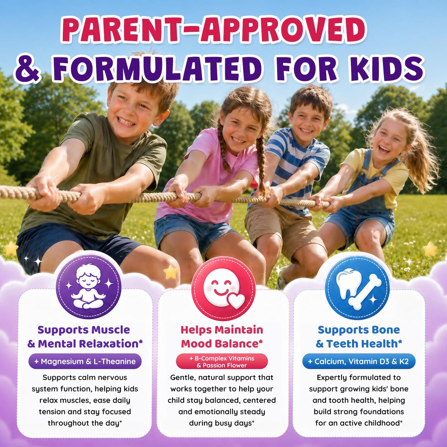 GZ HAOYUAN Magnesium Glycinate for Kids 4+ 60 Gummies