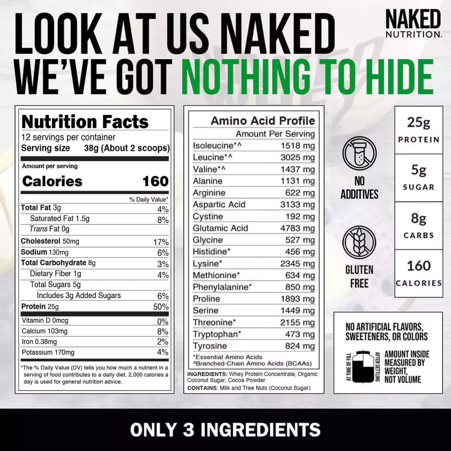 NAKED Chocolate Whey Protein Powder 16 Servings