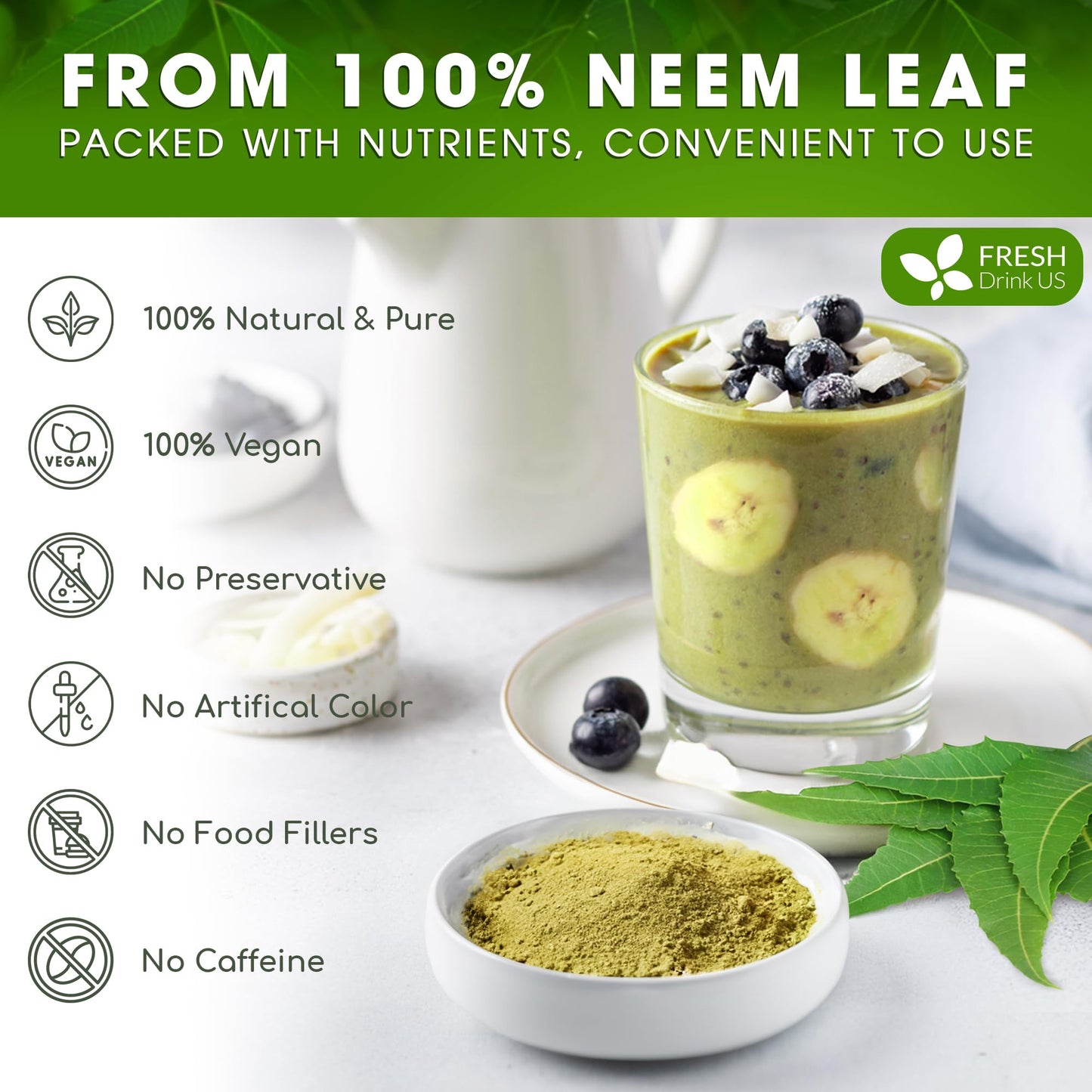 FRESHDRINKUS Neem Leaf Powder 20oz