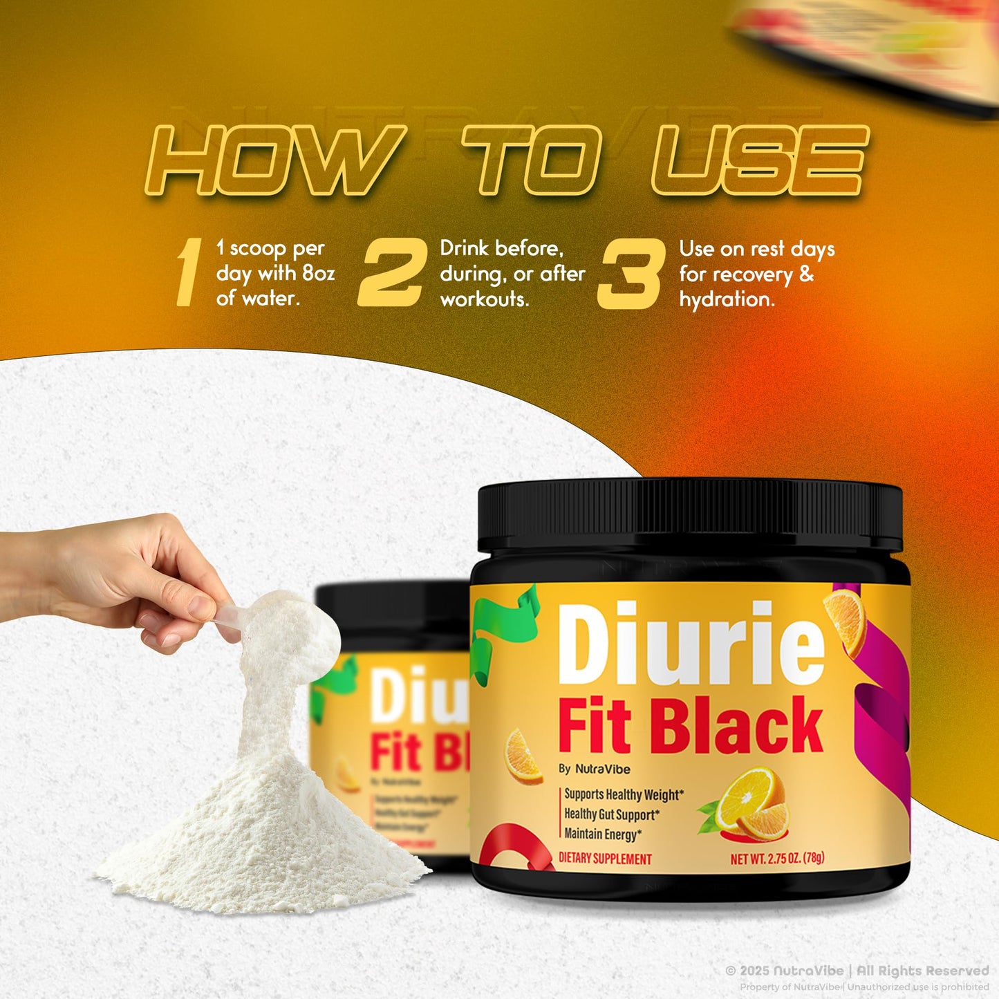 NutraVibe Diurie Fit Black Powder 2.75 oz