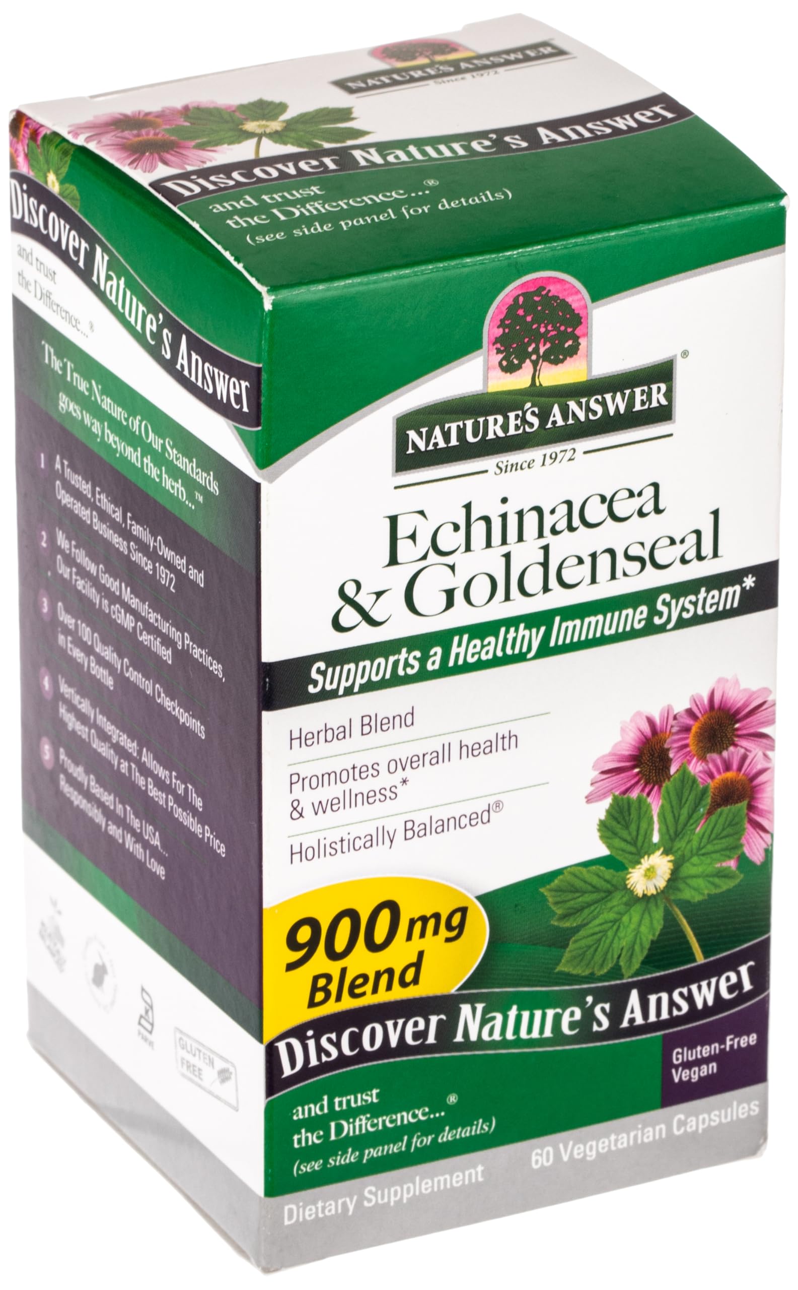 Nature's Answer Echinacea/Goldenseal (Herb & Root) Capsules, 60 Count