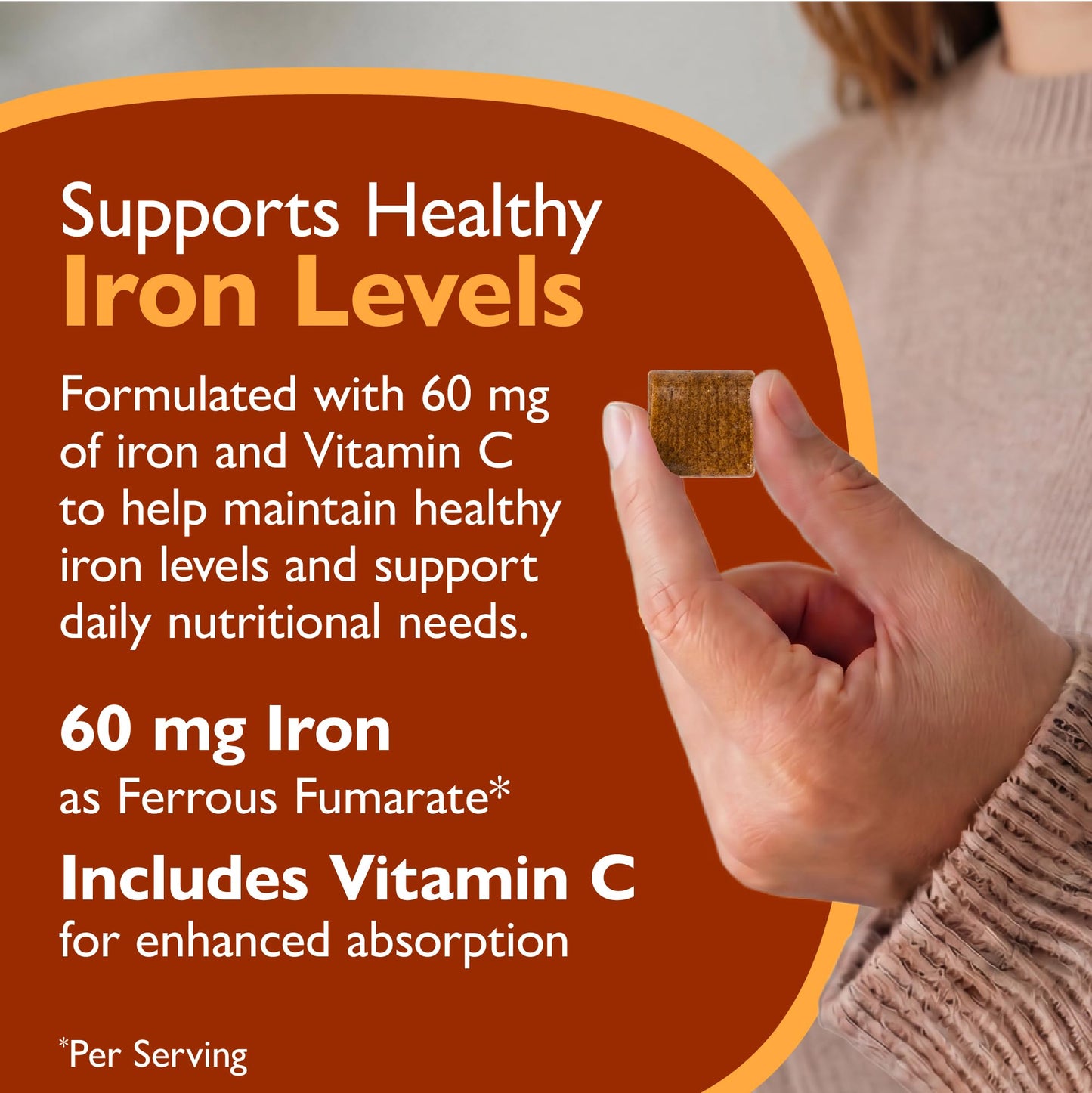 Celebrate Bariatric Supplements Iron Supplement with 60mg Iron & Vitamin C Gummy, 90 Count