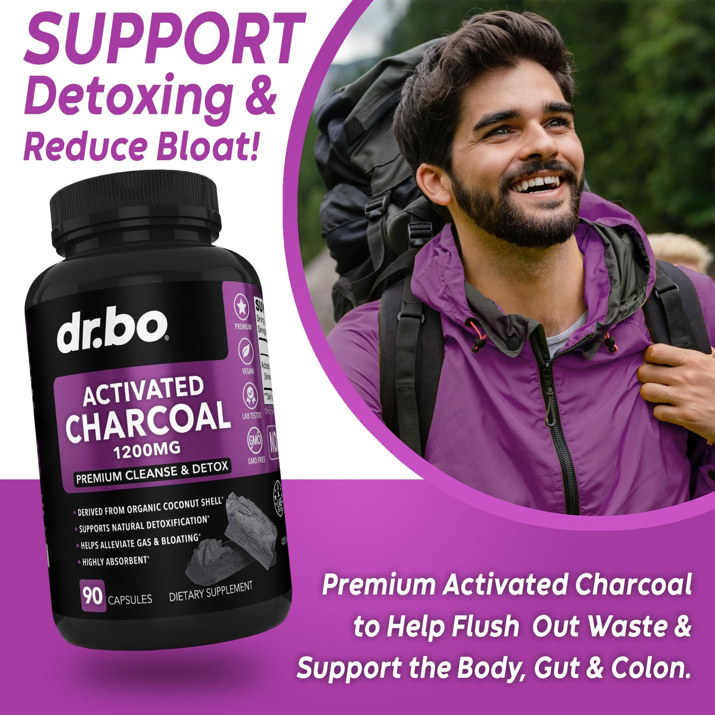 DR. BO Liver Cleanse & Activated Charcoal Capsules, 1 Capsule