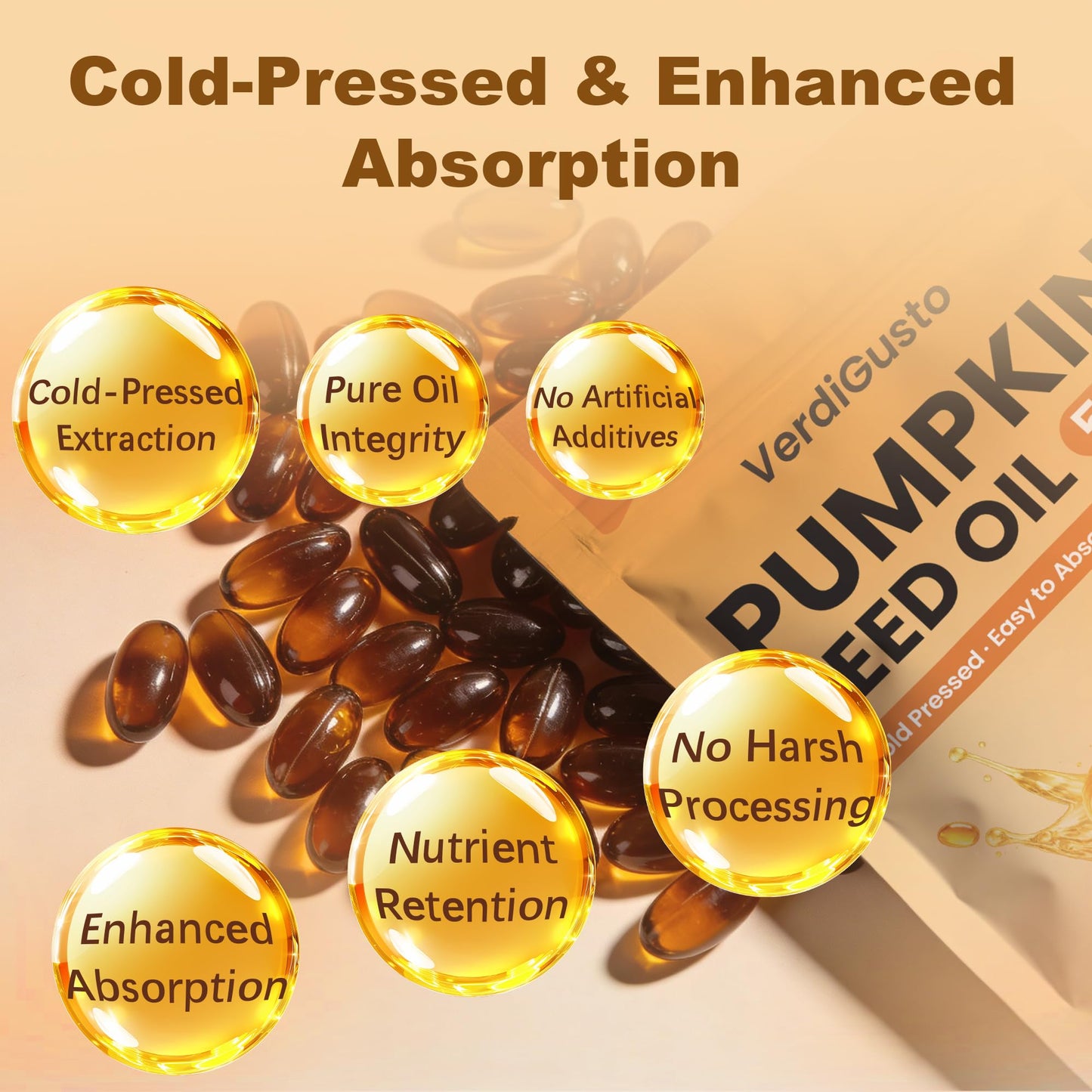 VerdiGusto Pumpkin Seed Oil with Saw Palmetto Softgels 300