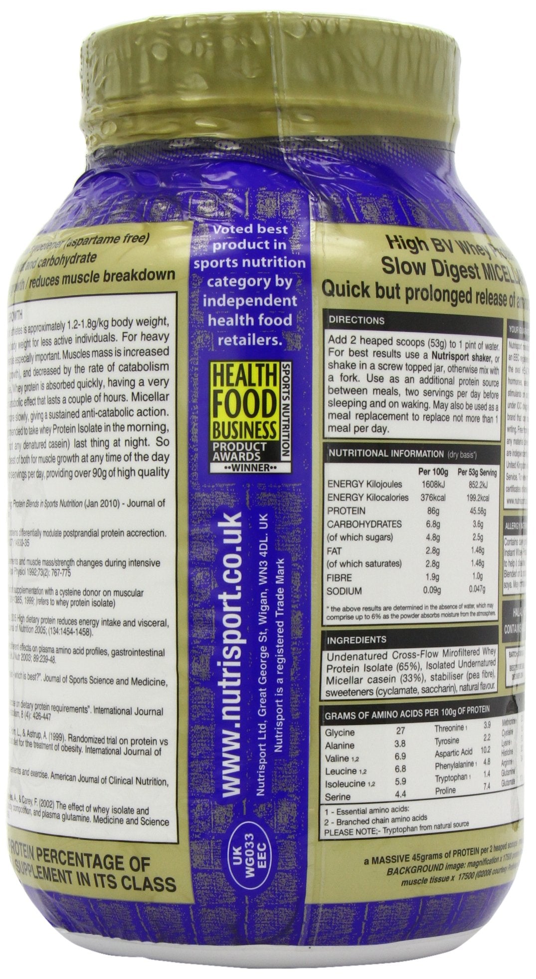 Nutrisport 90+ Protein Banana Protein Powder, 32 Servings