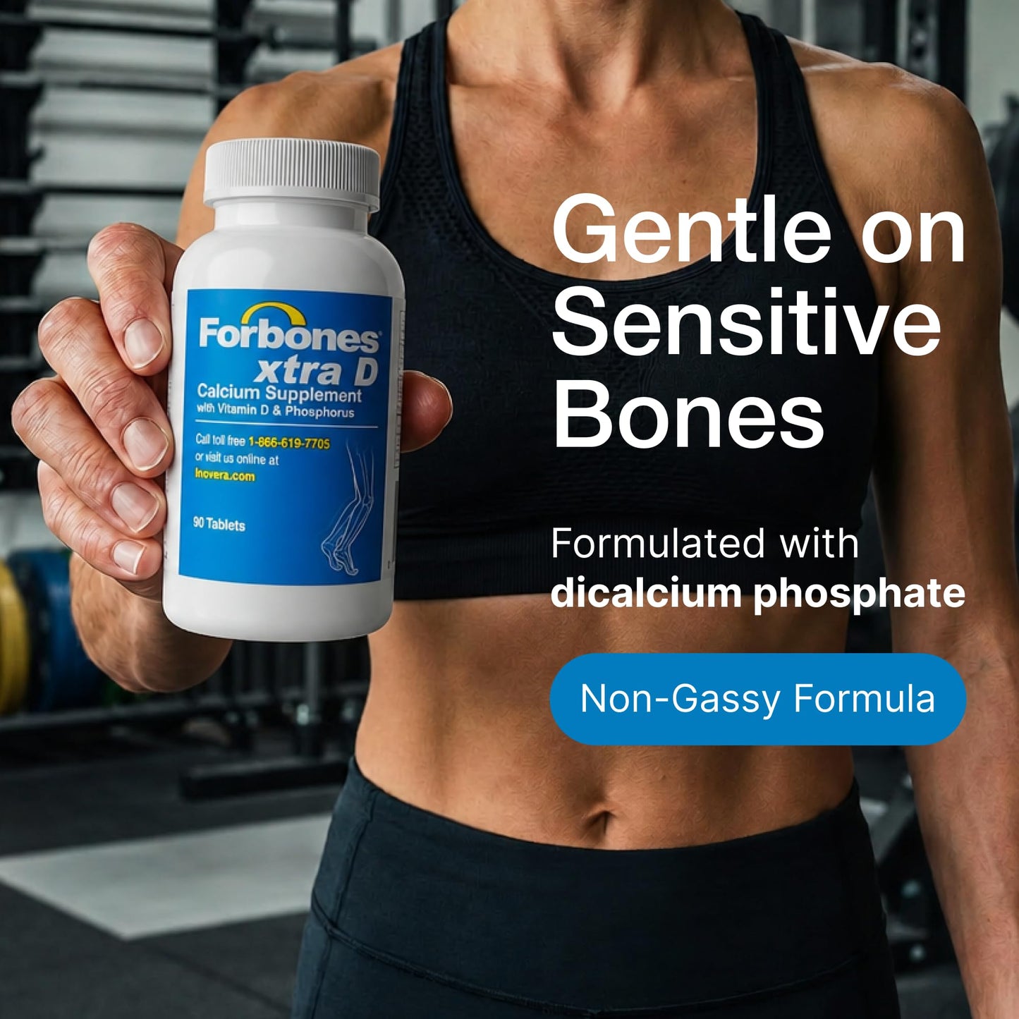 Forvia Forbones Advanced Bone Support for Osteoporosis, Osteopenia & Bone Loss High-Absorption Calcium + D3 Formula 90 Tablets