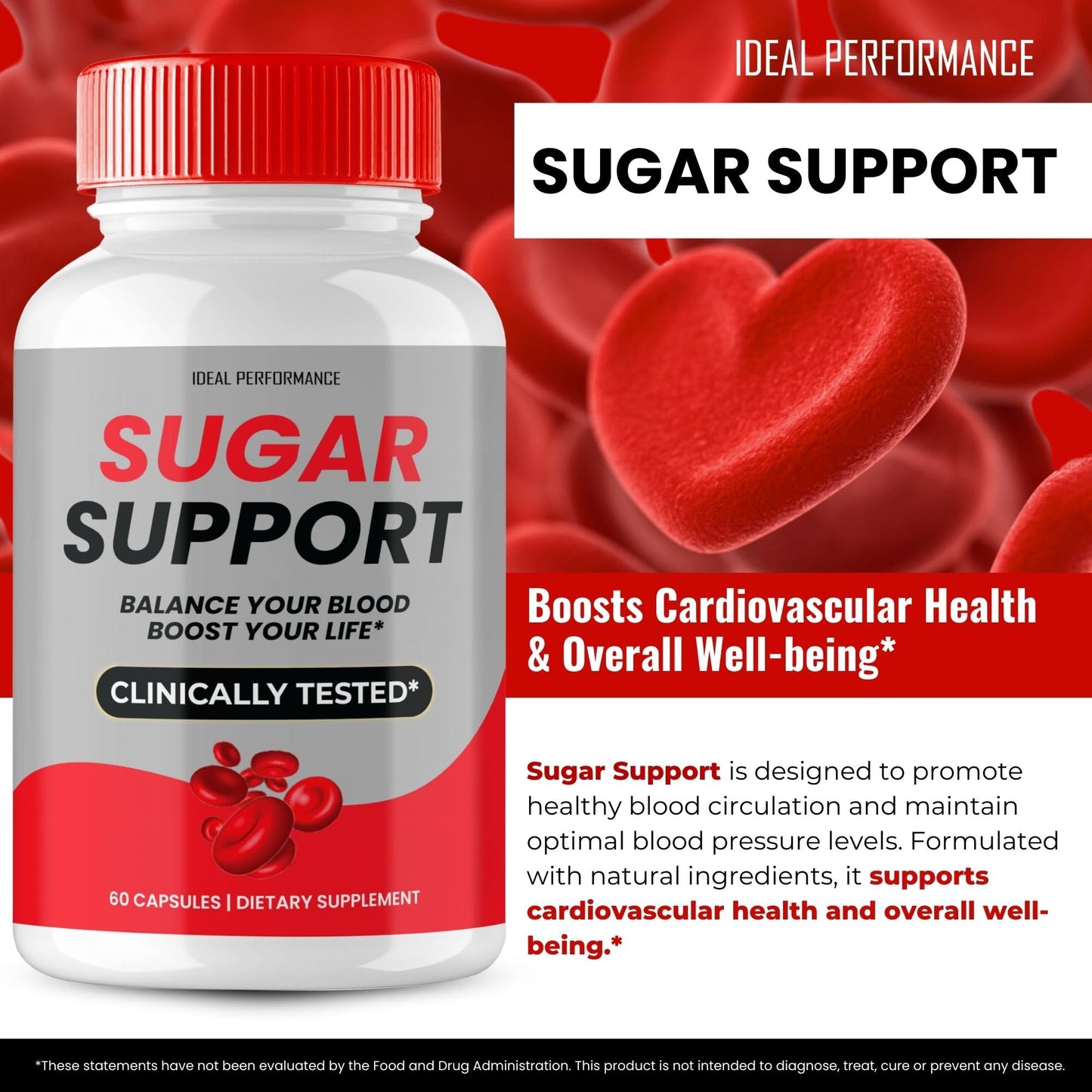 IDEAL PERFORMANCE Sugar Support Capsules 180 Count