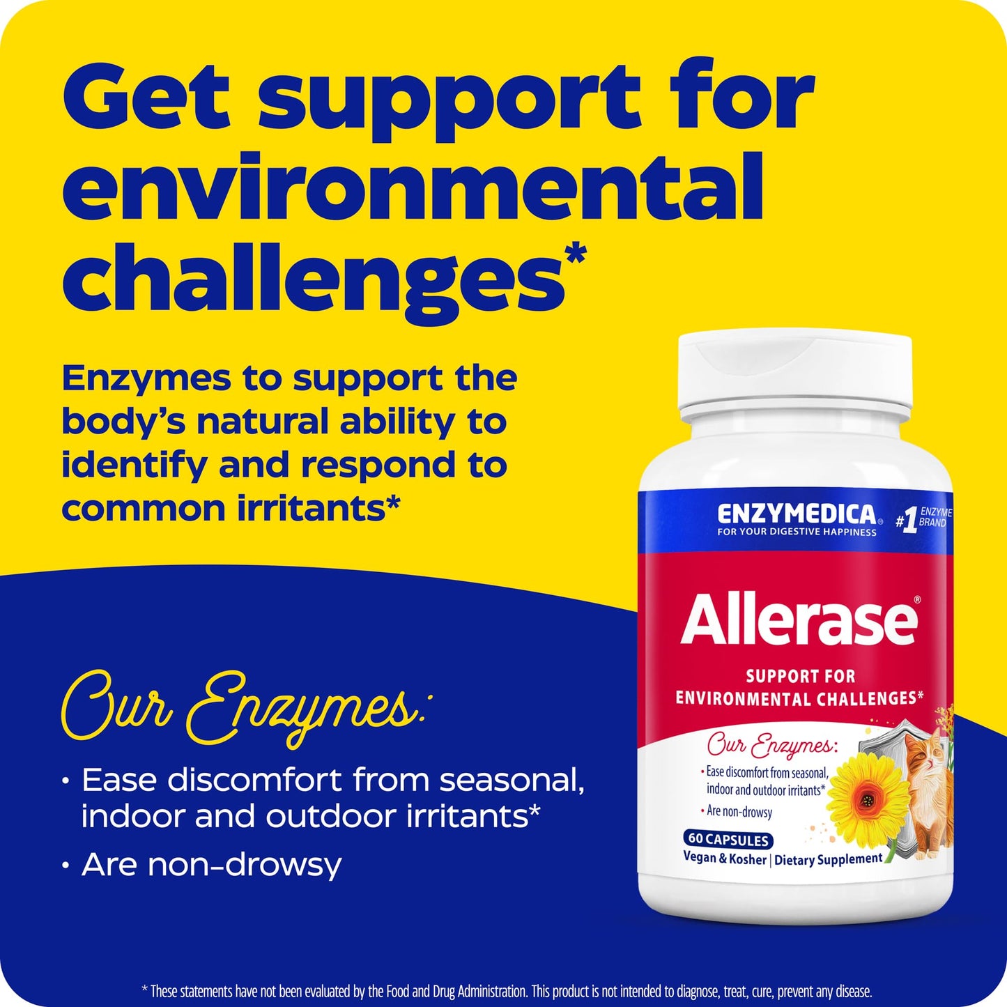 Enzymedica Allerase for Adults 60 Capsules