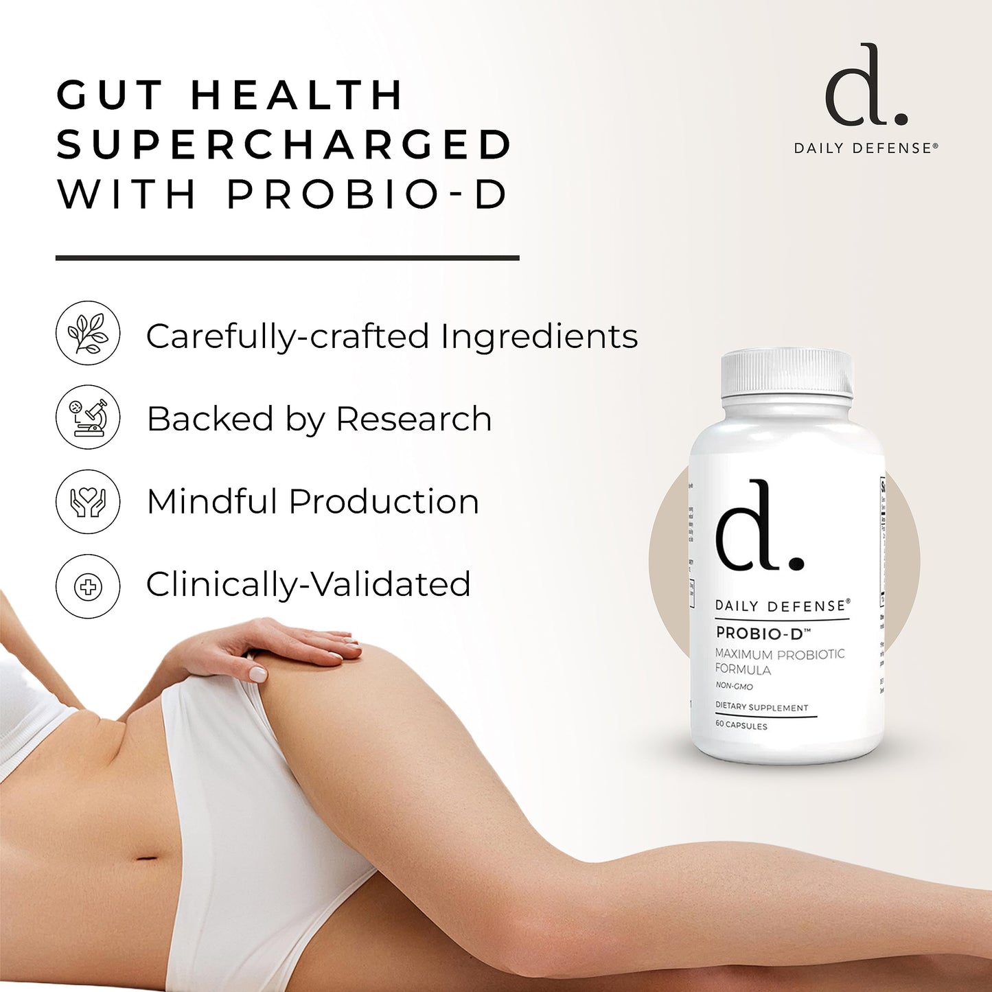 Daily Defense Probiotic Immune Support Supplement Capsule 60