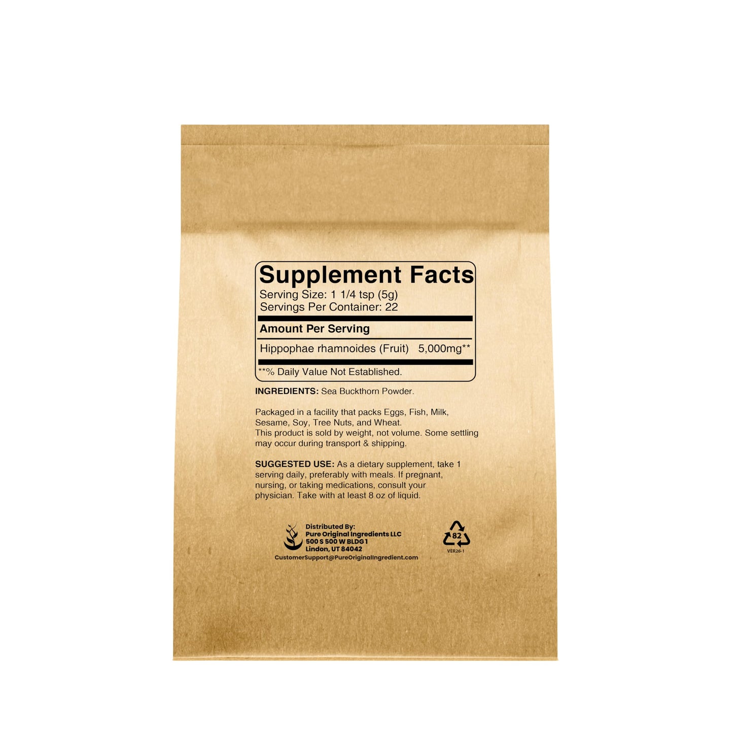 Pure Original Ingredients Sea Buckthorn Powder 4 oz
