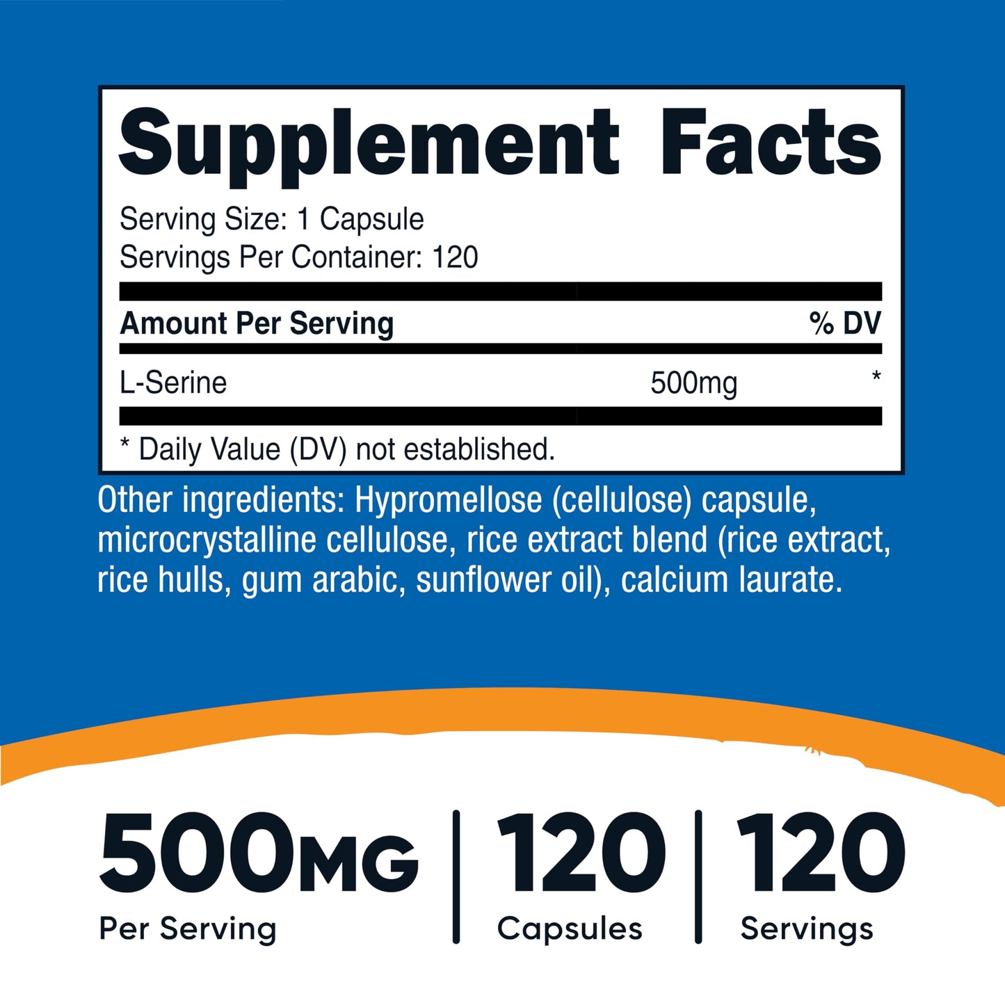 Nutricost L-Serine 500mg Capsule, 120 Count