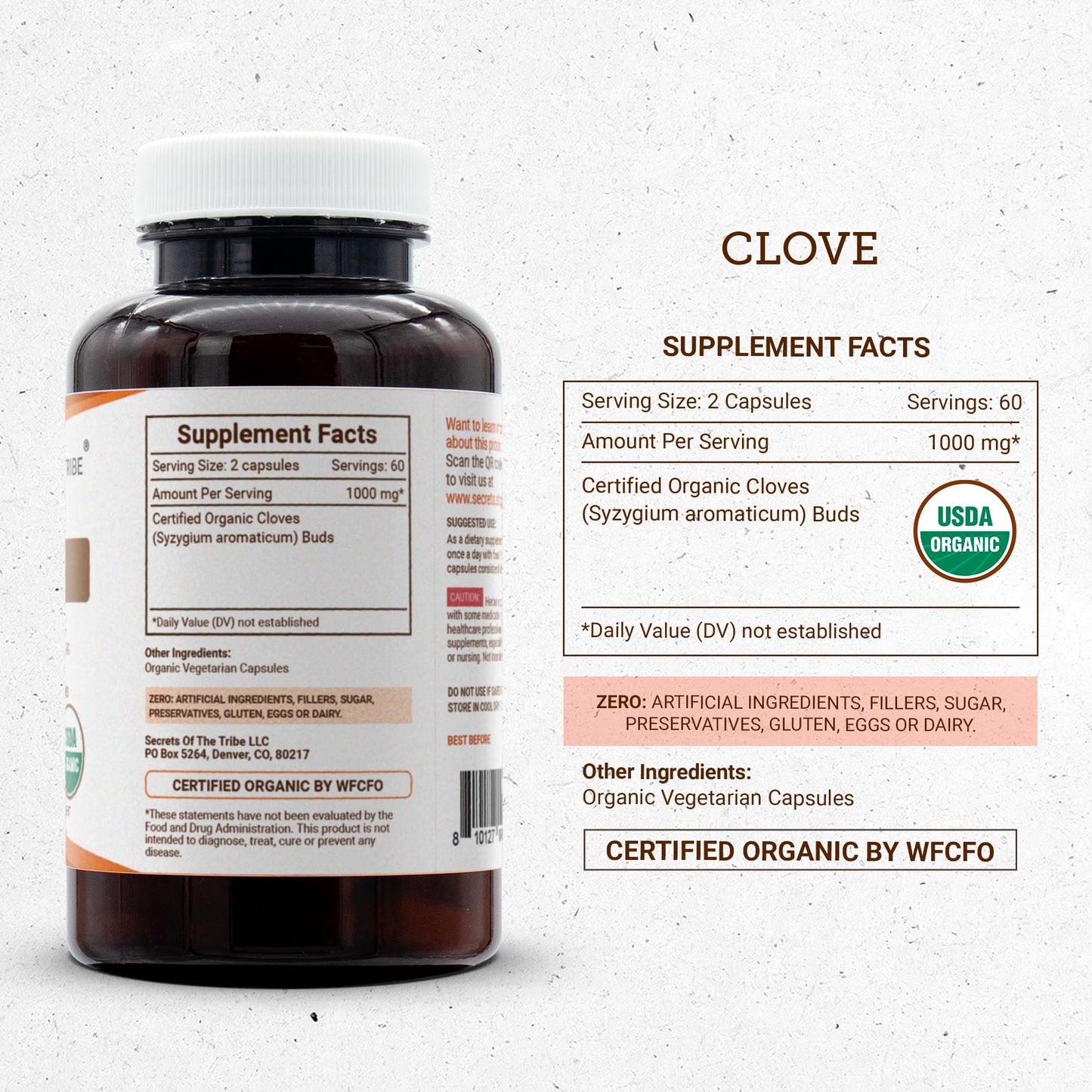 Secrets of the Tribe Clove Capsules, 120 Count