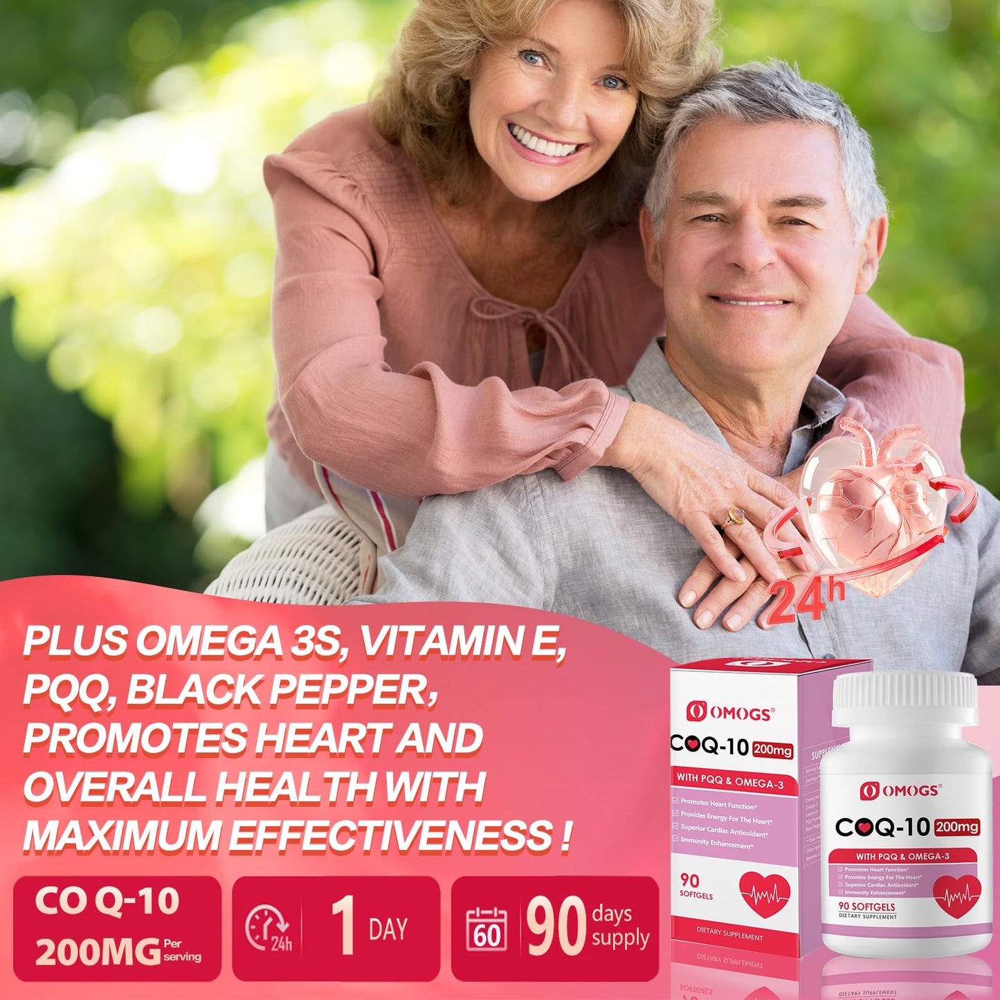 OMOGS CoQ10 200mg Softgels, 90 Softgels