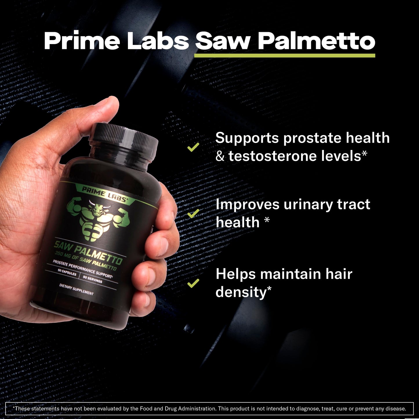 Prime Labs Saw Palmetto for Men 350 mg 20:1 Extract Capsules 90 Count