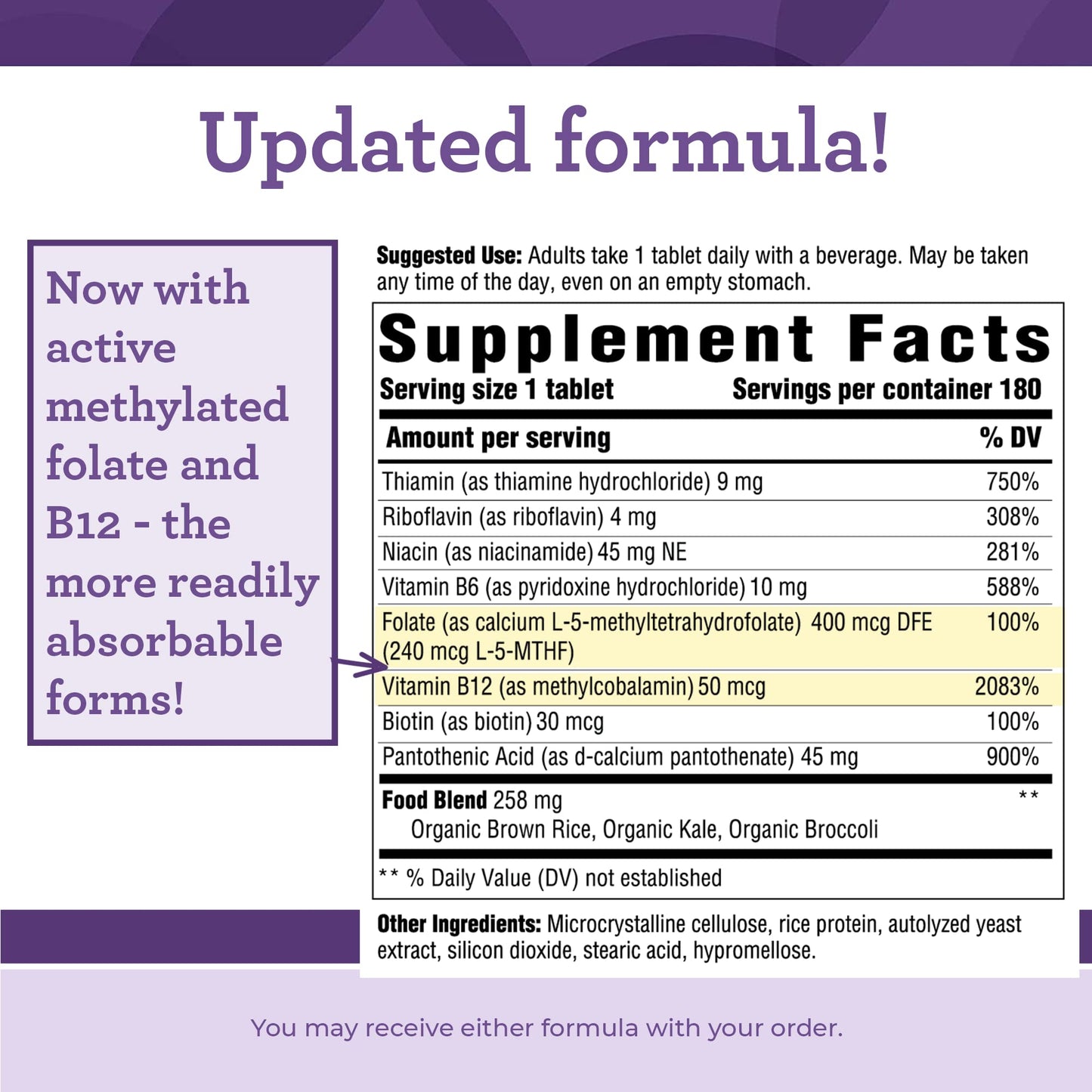 Innate Response Formulas Vitamin B Complex 180 Tablets