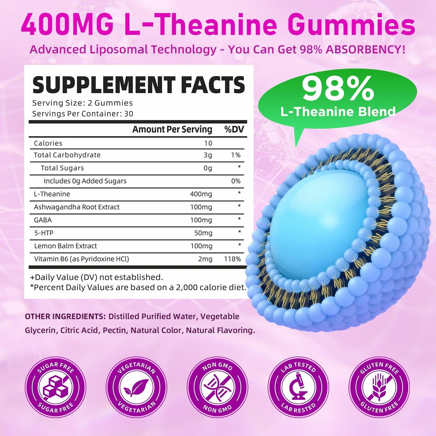GrnLife L-Theanine Gummies, 60 Count