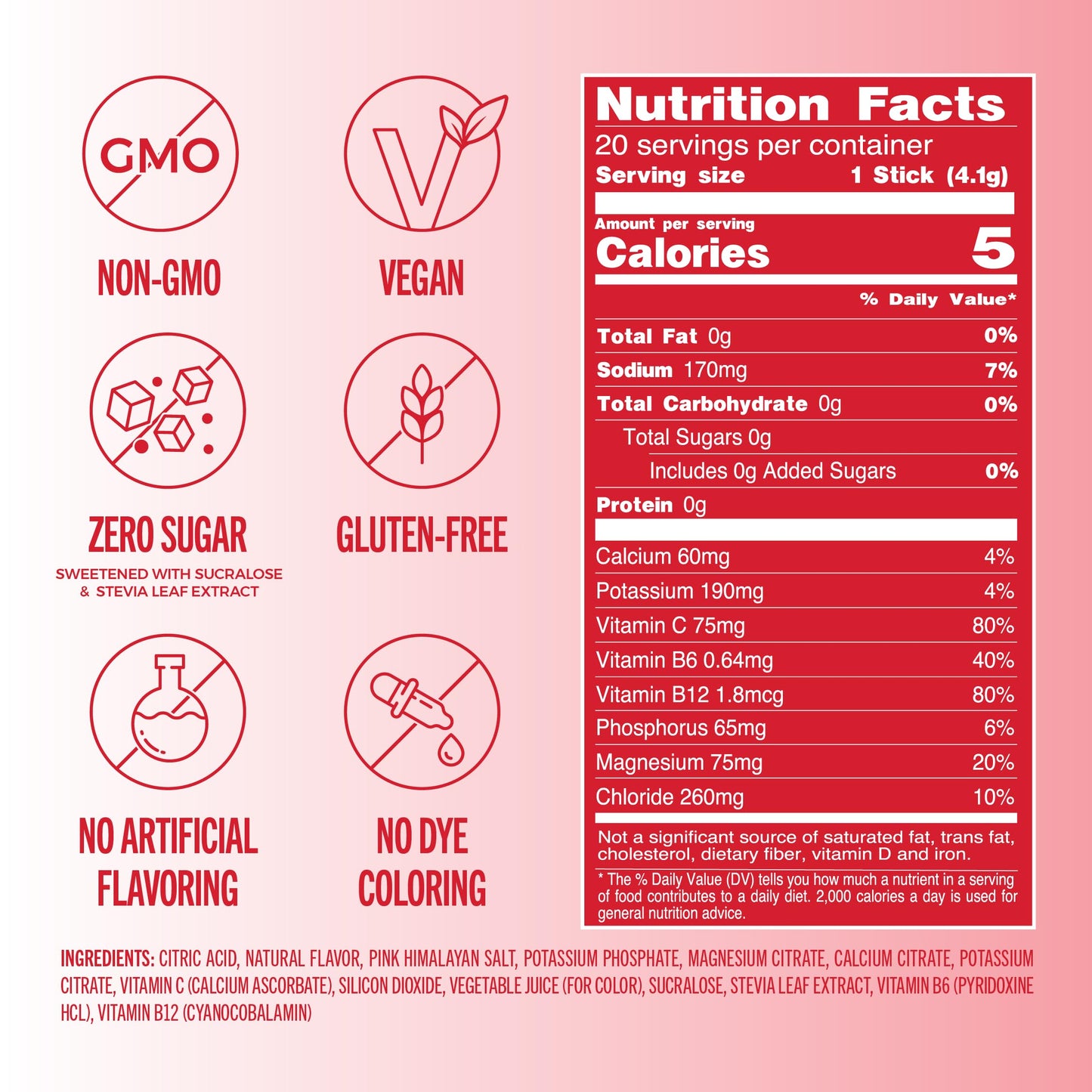 TREVI Electrolytes Powder Packets, Sour Cherry, 20 Servings