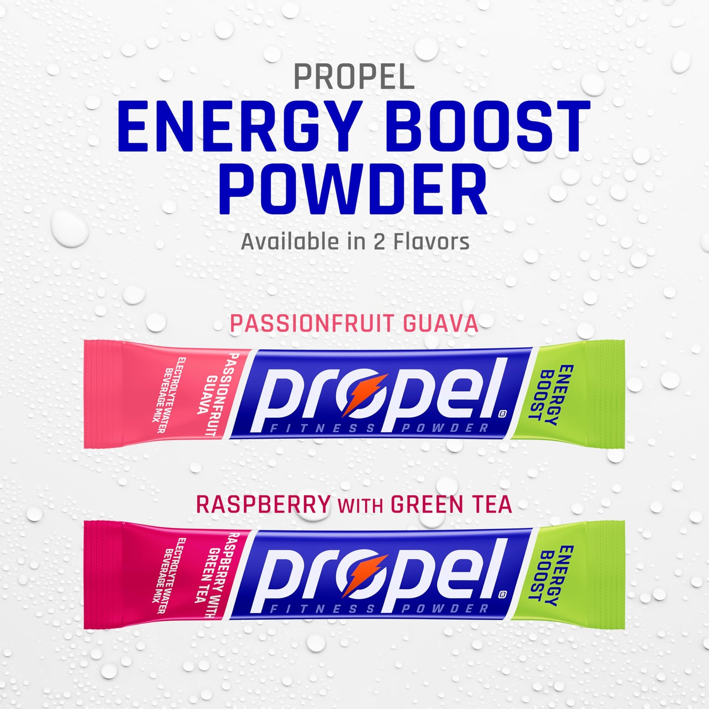Propel Energy Boost Zero Calorie Powder Packets with Electrolytes and Caffeine, Raspberry Green Tea, 120 Pack