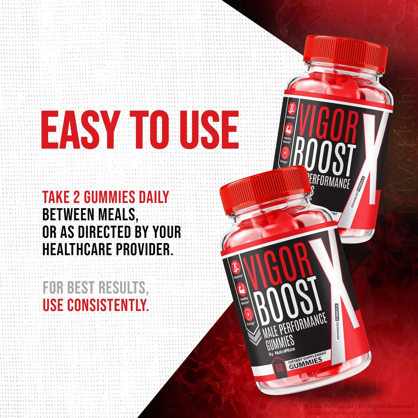 NutraRize Vigor Boost X Gummies, 180 Gummies