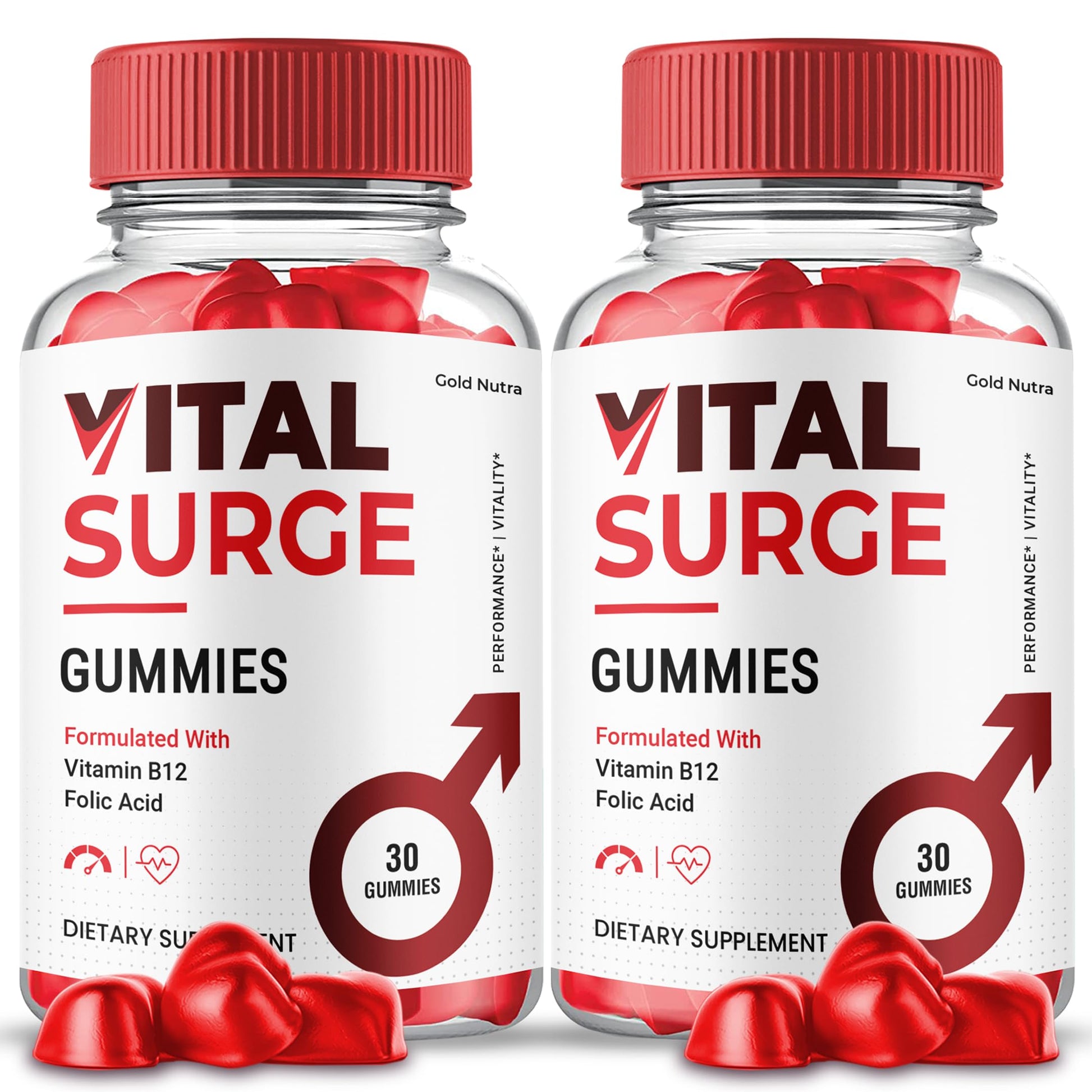 Gold Nutra Vital Surge Gummies for Men Maximum Strength, 2 Pack