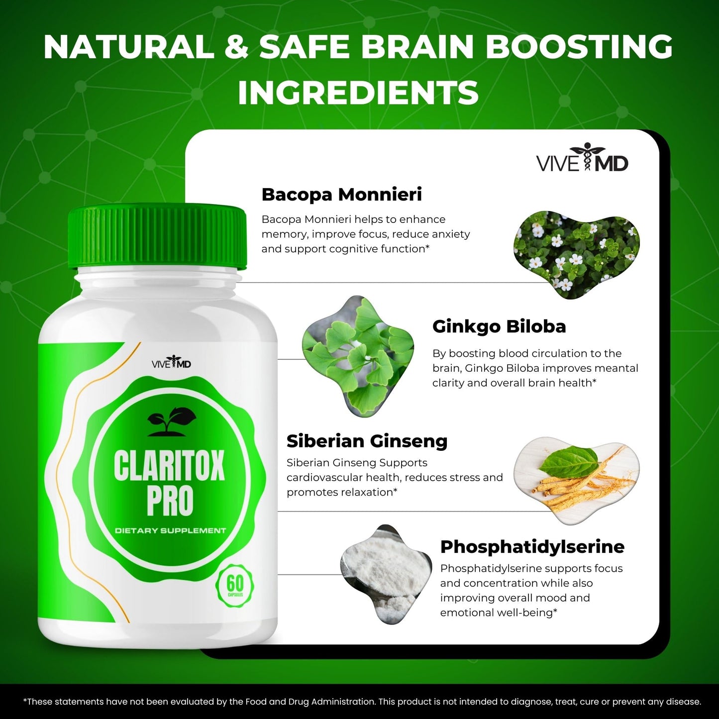 VIVE MD Claritox Pro for Vertigo Capsules, 60 Capsules