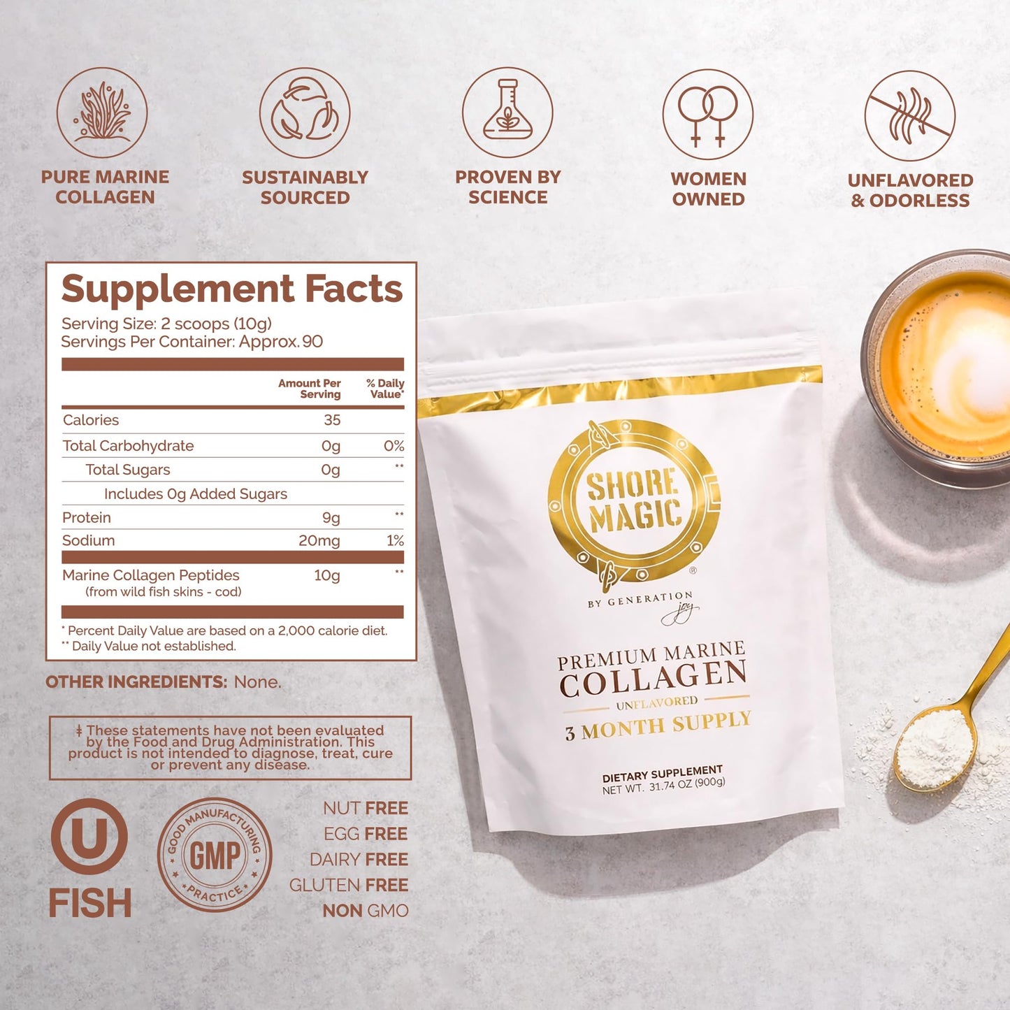 Shore Magic Marine Collagen Powder, 1.98 Pound