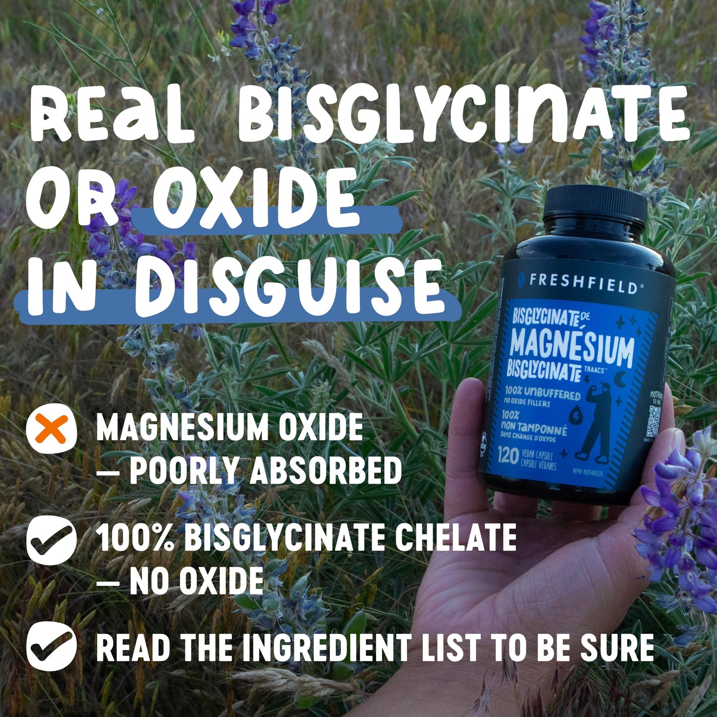 Freshfield Magnesium Bisglycinate Capsule, 60 Count