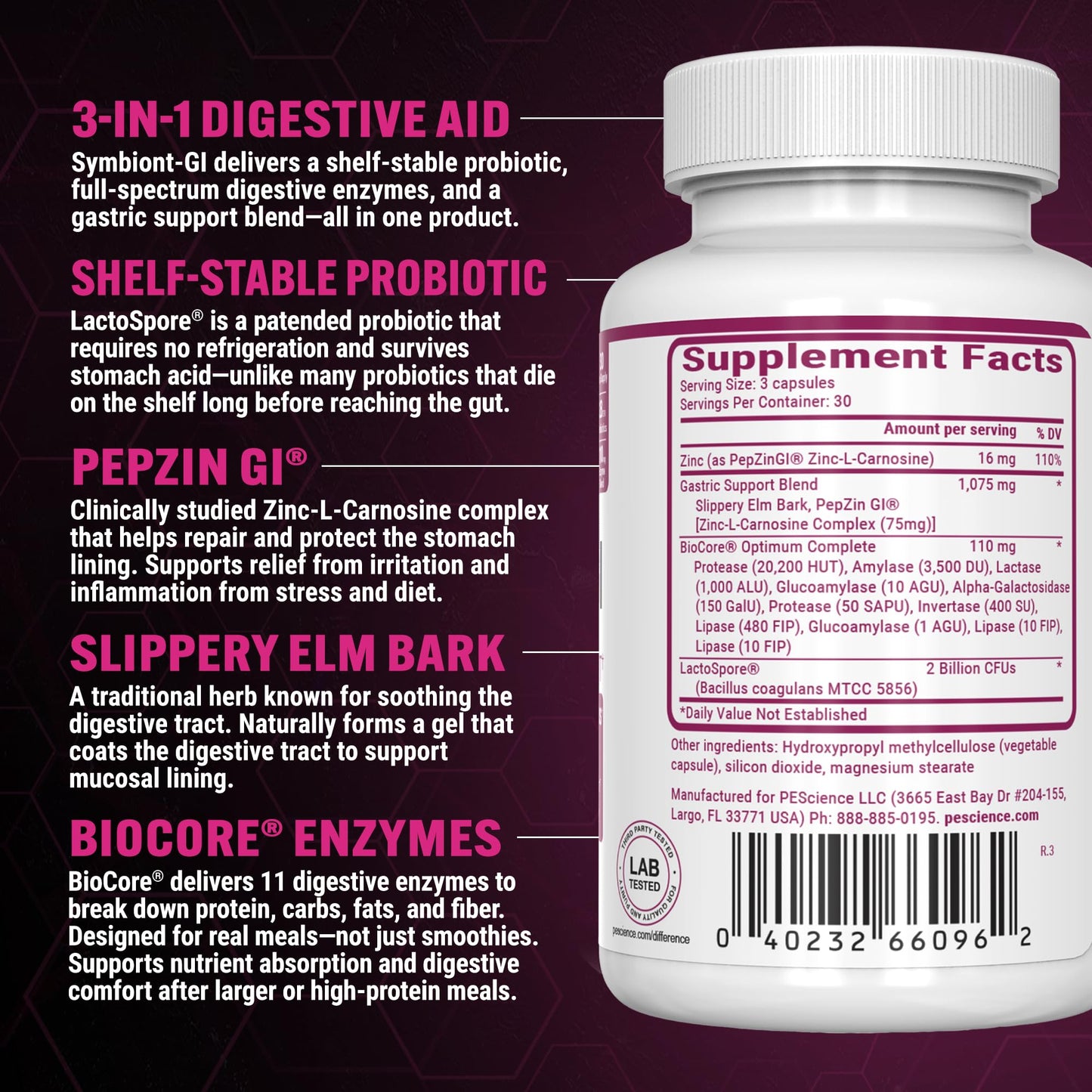 PEScience Symbiont-GI Gut Health Capsules 90