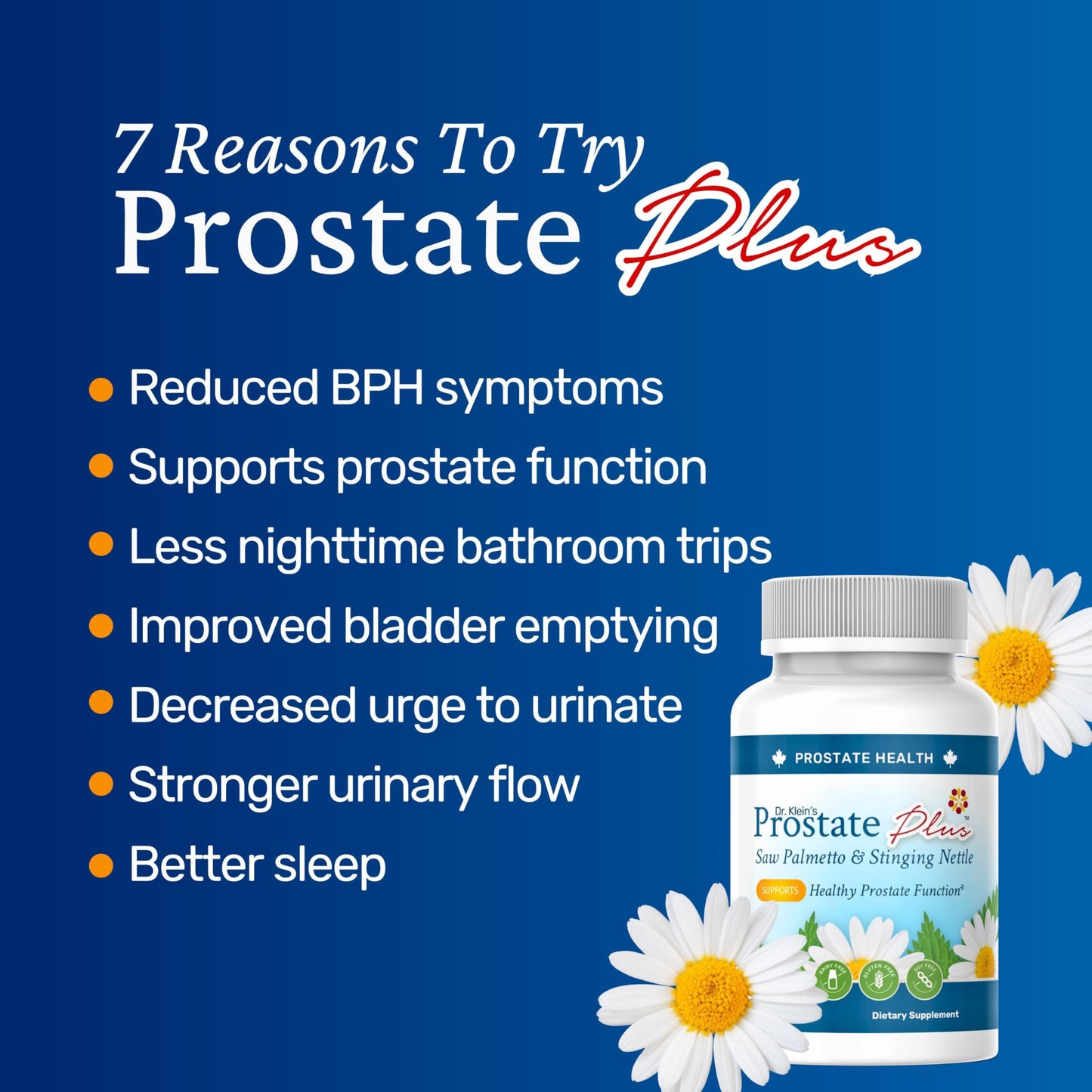 Rhoziva Prostate Plus Supplement for Men Saw Palmetto with Nettle Root Extract & Chamomile Capsules, 120 Count