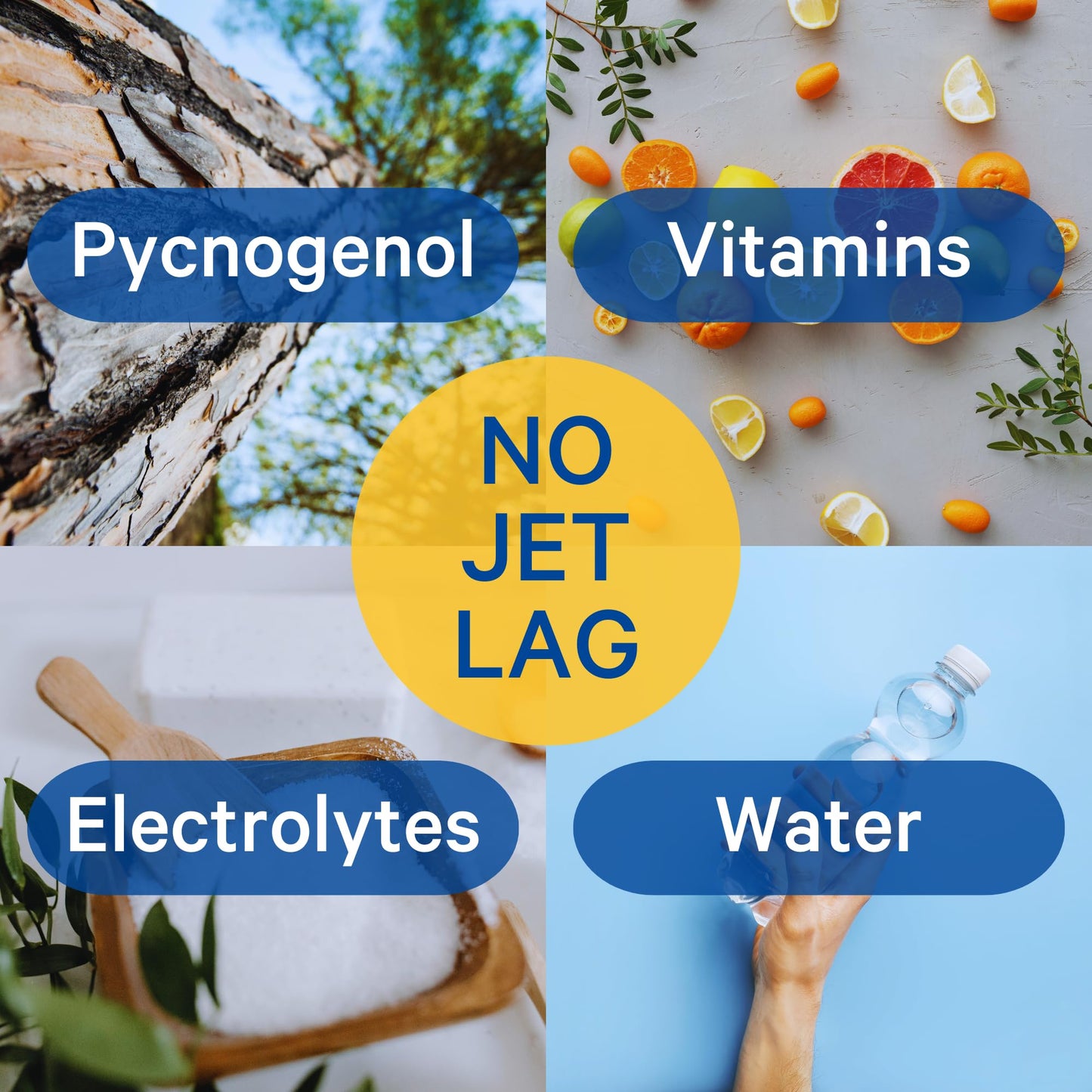 1ABOVE Jet Lag Relief Tablets, Berry-Flavored Effervescent Multivitamin with Pycnogenol Travel Supplement for Hydration, Energy, Immune Support and Faster Recovery, 20 Tablets