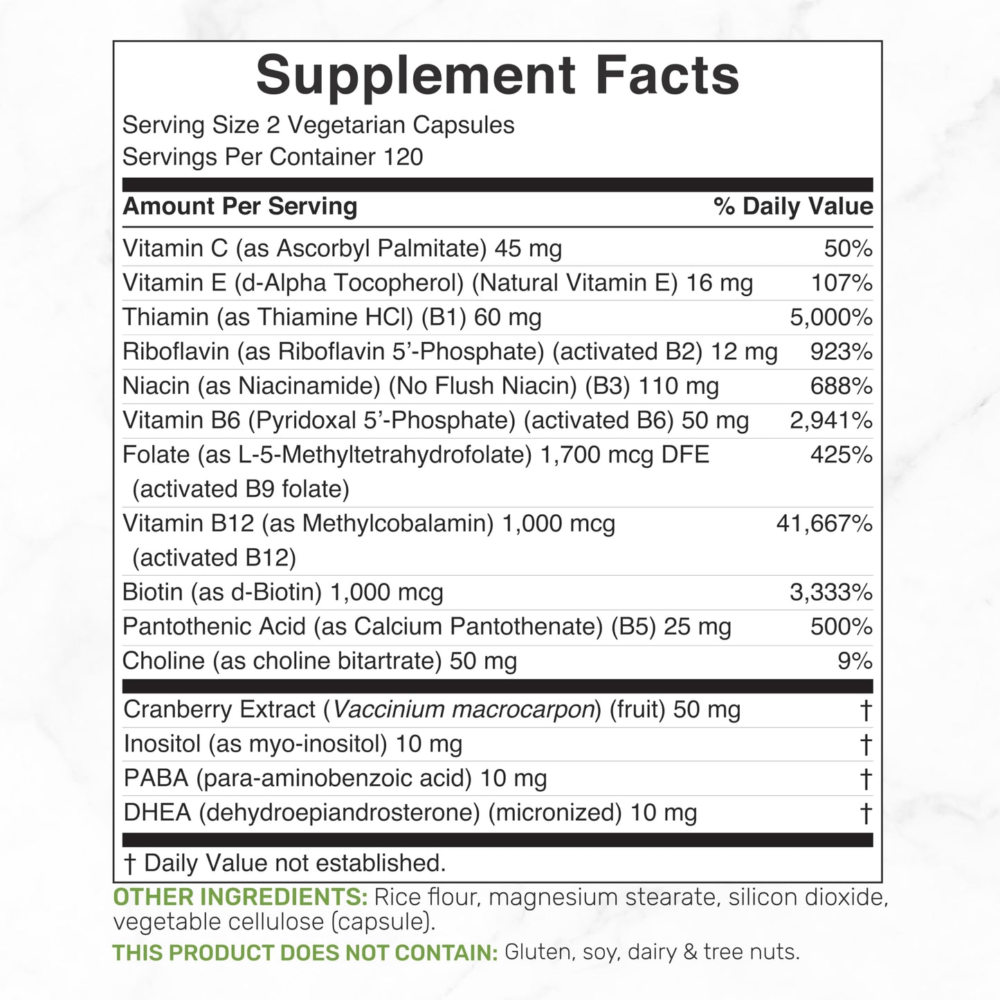 DEAL SUPPLEMENT Methylated B Complex for Women 240 Vegetarian Capsules