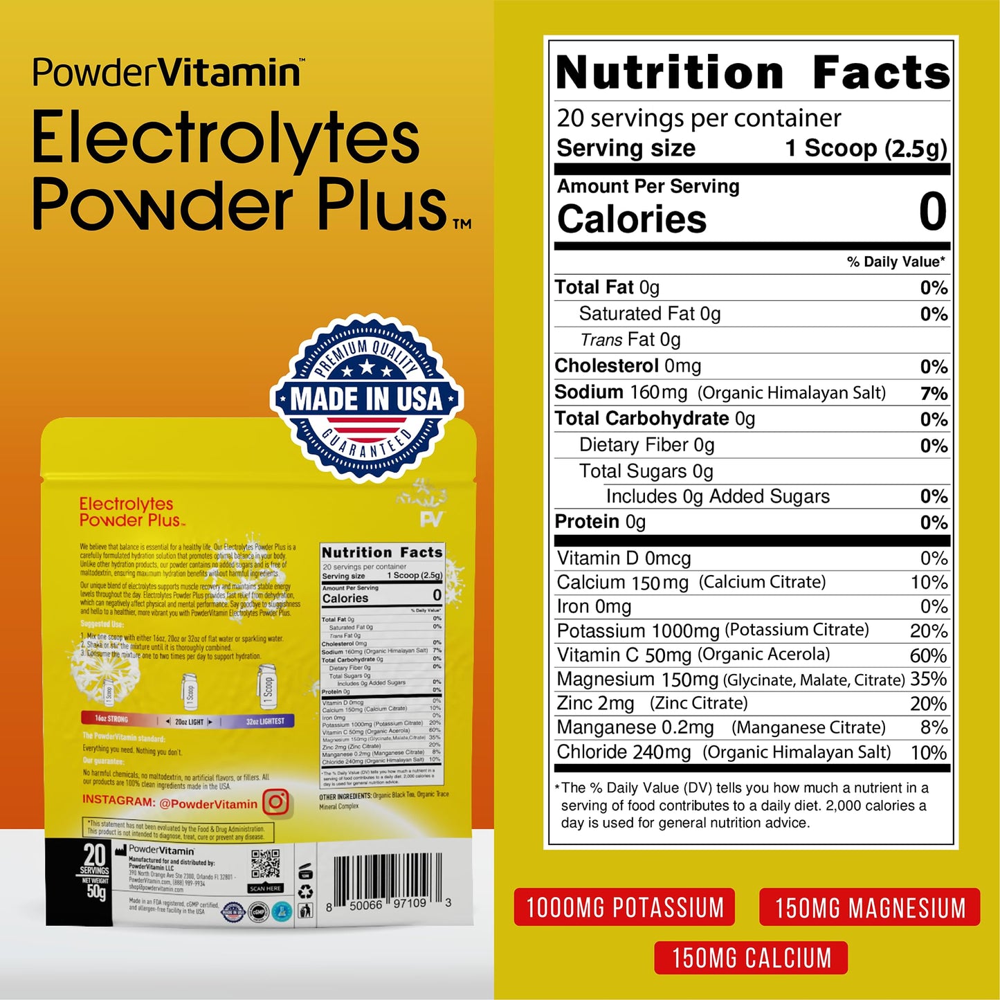 PowderVitamin Electrolytes Powder Plus Powder 20 Servings