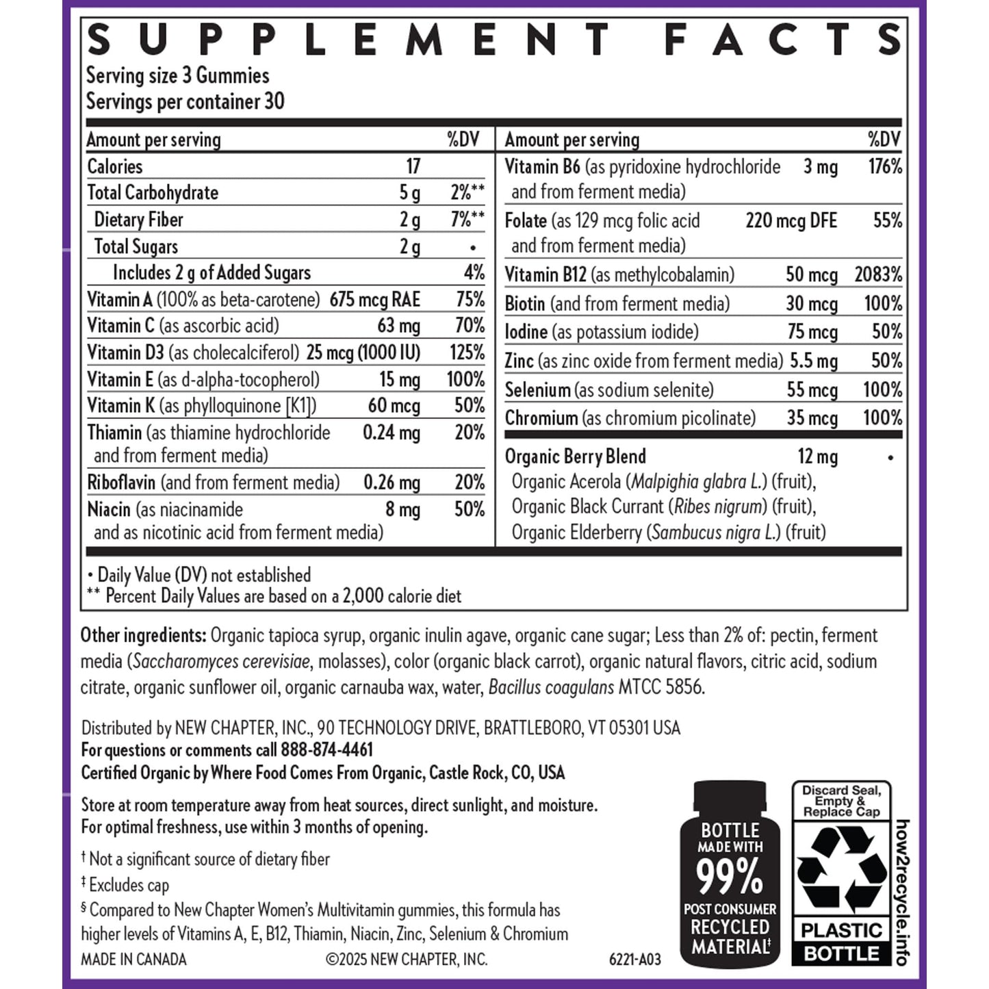 New Chapter Women’s 50+ Multivitamin Gummies 90 Count