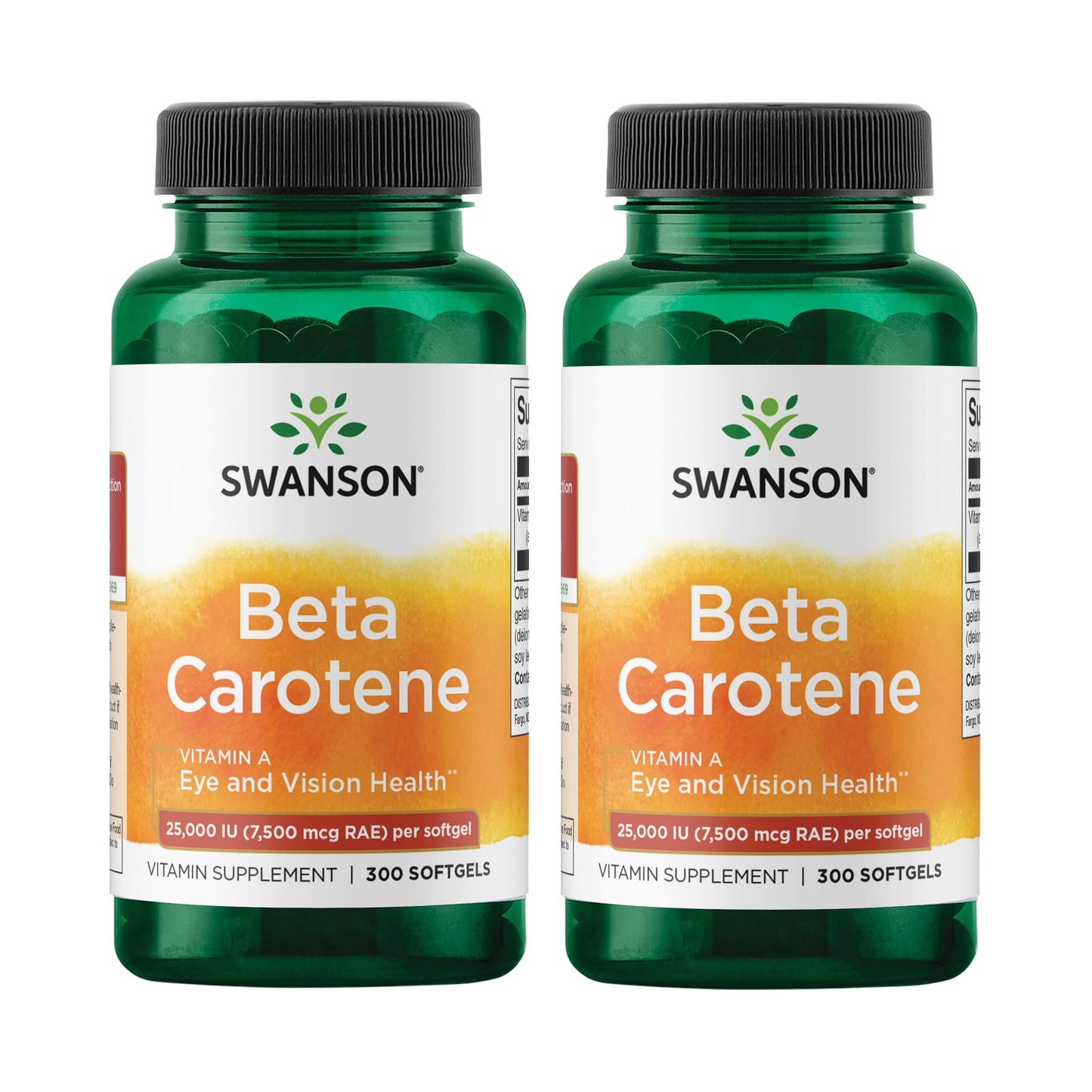 Swanson Beta-Carotene Vitamin A 25,000 IU Eye and Skin Health Supplement for Adults Seeking Vision and Immune Support Softgels, 600 Softgels