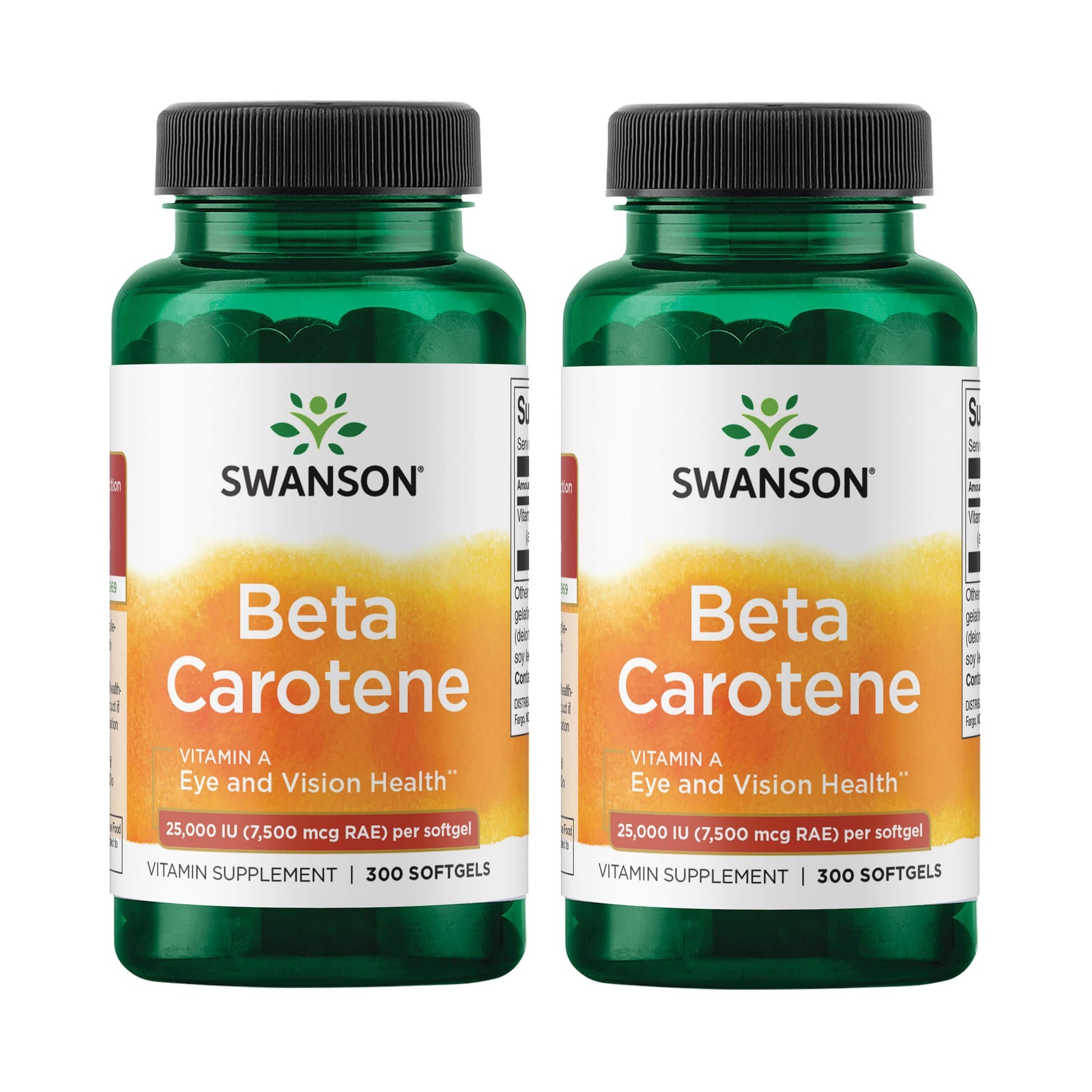 Swanson Beta-Carotene Vitamin A 25,000 IU Eye and Skin Health Supplement for Adults Seeking Vision and Immune Support Softgels, 600 Softgels