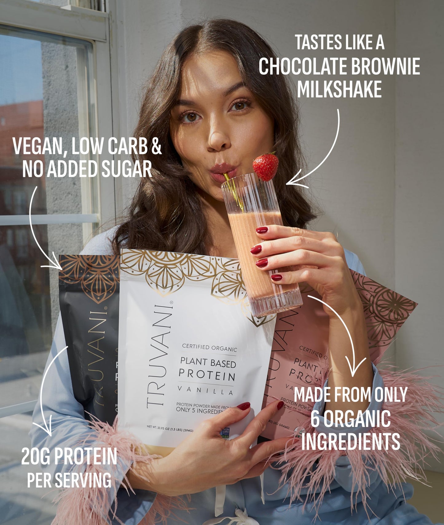 Truvani Organic Plant Based Protein Powder 21.1 oz
