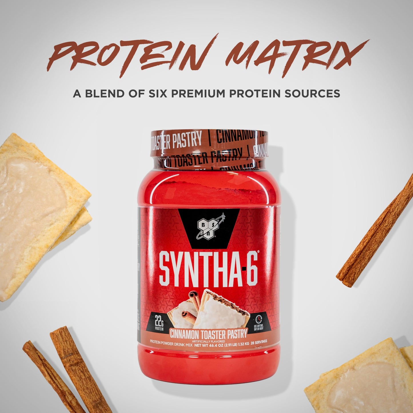BSN SYNTHA-6 Premium Protein Powder Cinnamon Toaster Pastry, 28 Servings