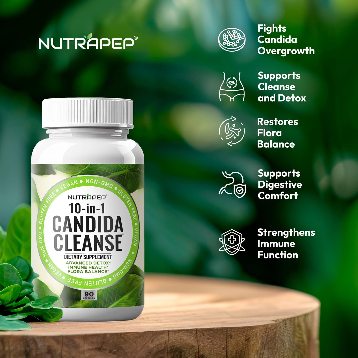 NutraPep Candida Cleanse Detox Capsules 90 Count