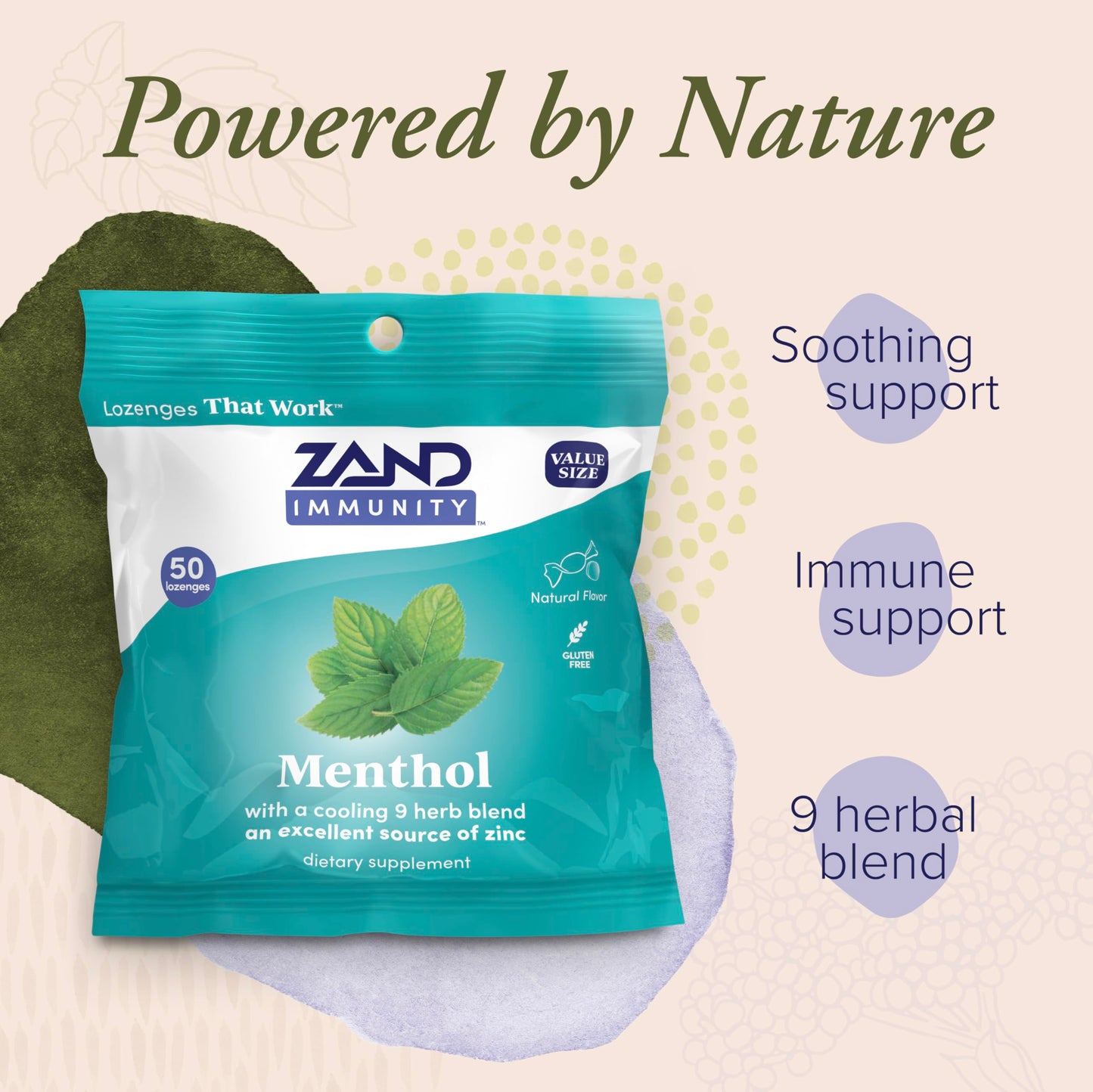 ZAND Immunity Menthol Throat Lozenges 50 Count