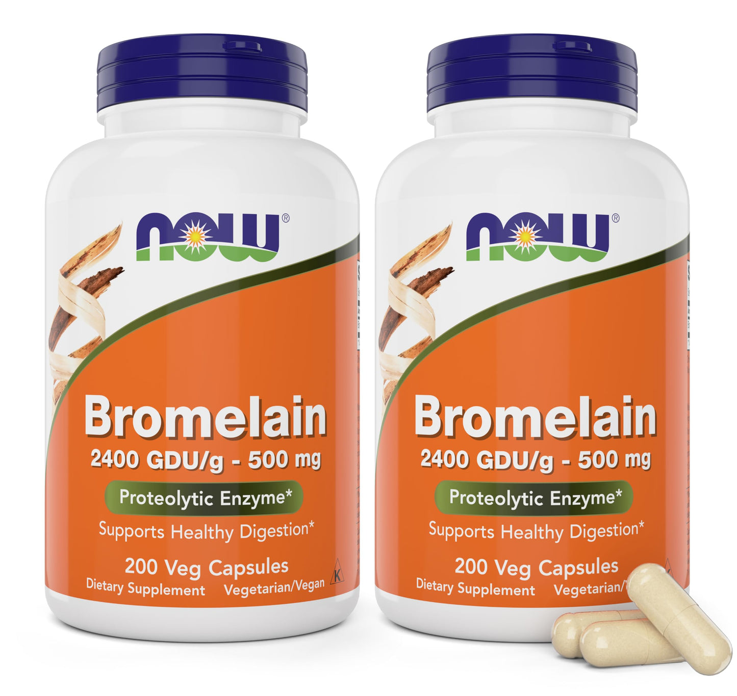 NOW Foods Bromelain 500 mg Capsules, 400 Count