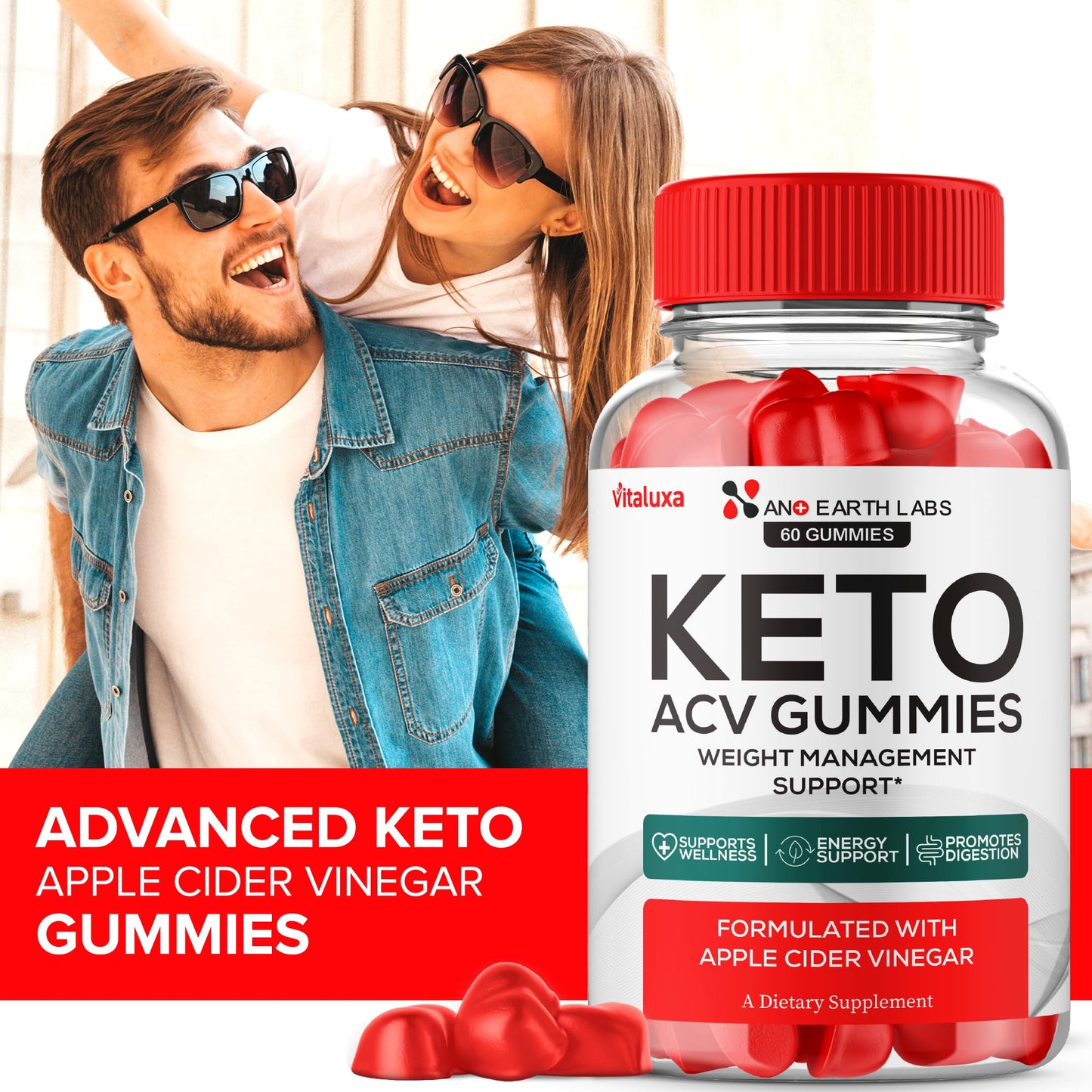 Vitaluxa Nano Earth Labs Keto Gummies 180 Gummies