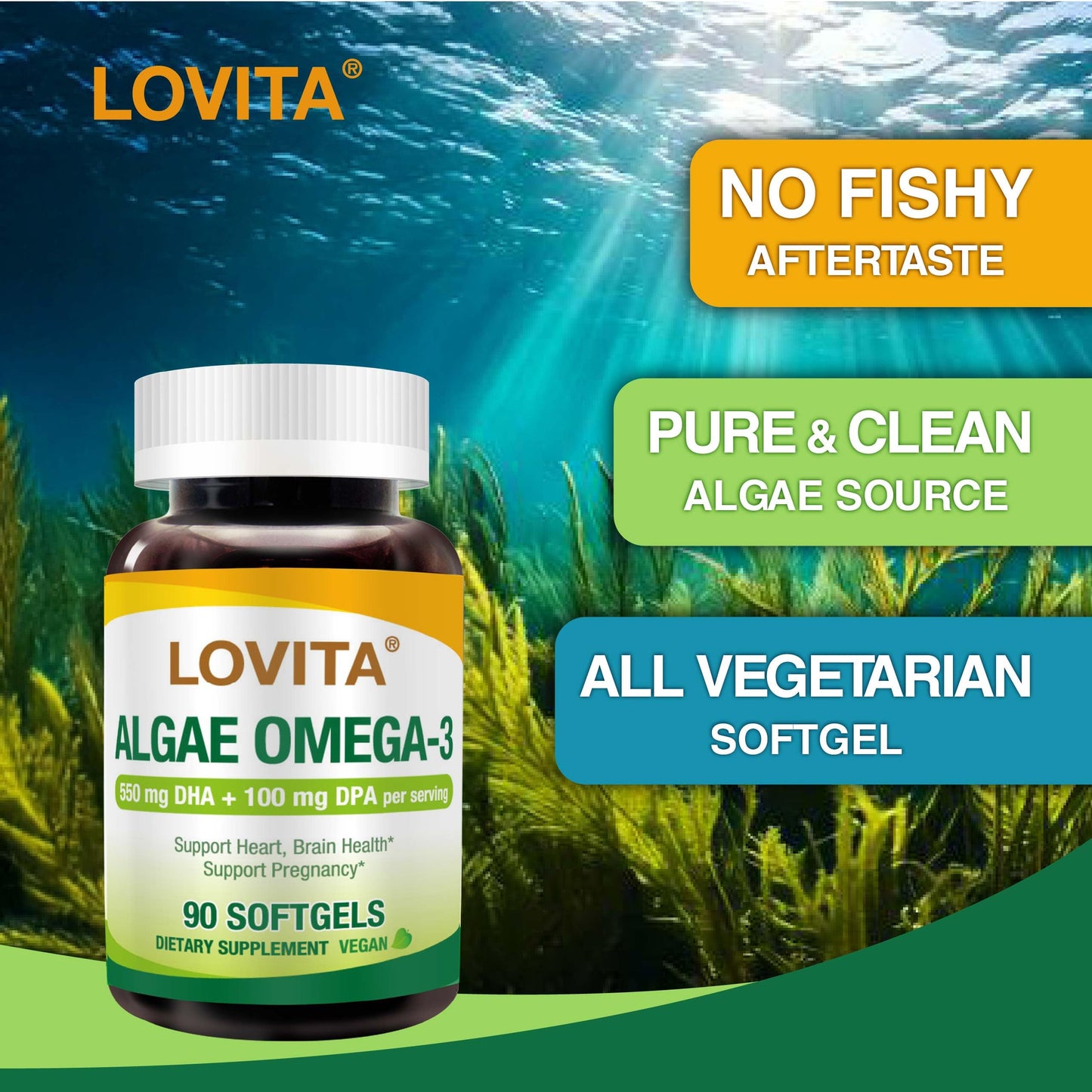 LOVITA Algae Omega-3 Softgels 270