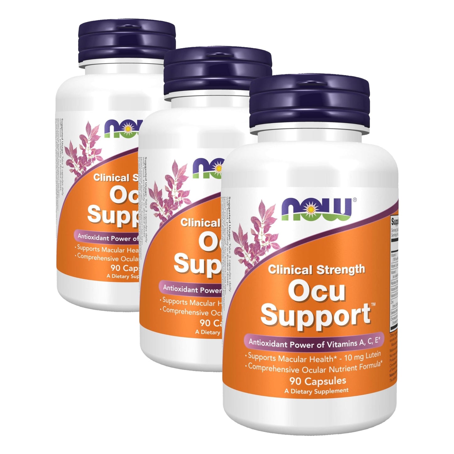 NOW Ocu Support with FloraGLO Lutein, Plus Vitamins A, C and E, 270 Veg Capsules